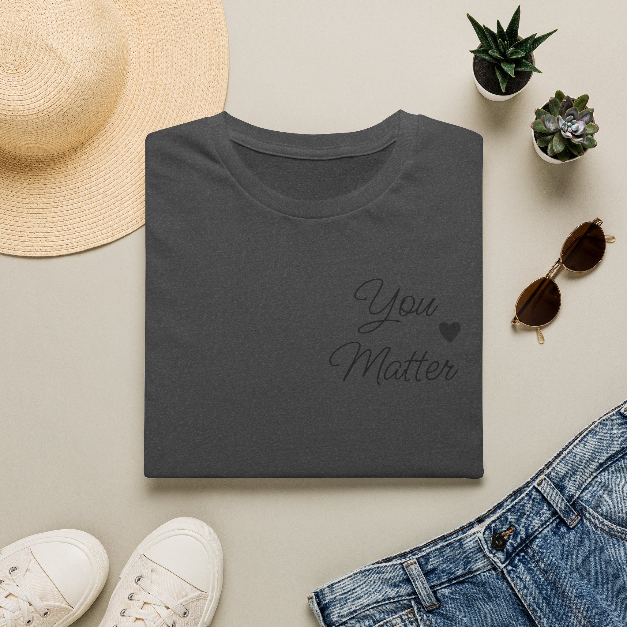 You Matter T-Shirt — Minimal Script Heart Inspirational Tee