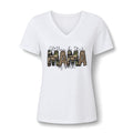 MAMA Camouflage & Leopard V-Neck Tee — Camo Animal Print Mom Shirt
