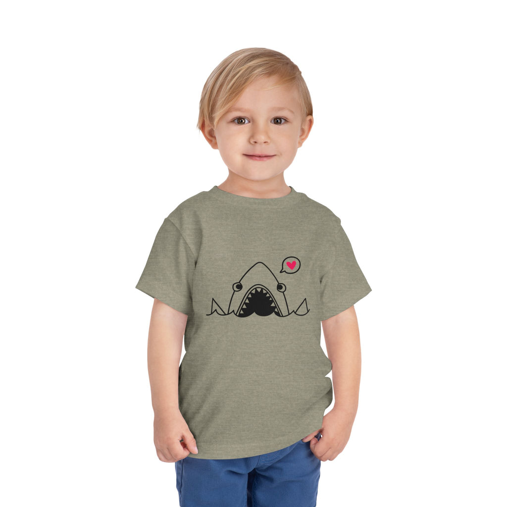 Cute Shark with Heart Toddler Tee | Baby Shark Graphic Shirt
