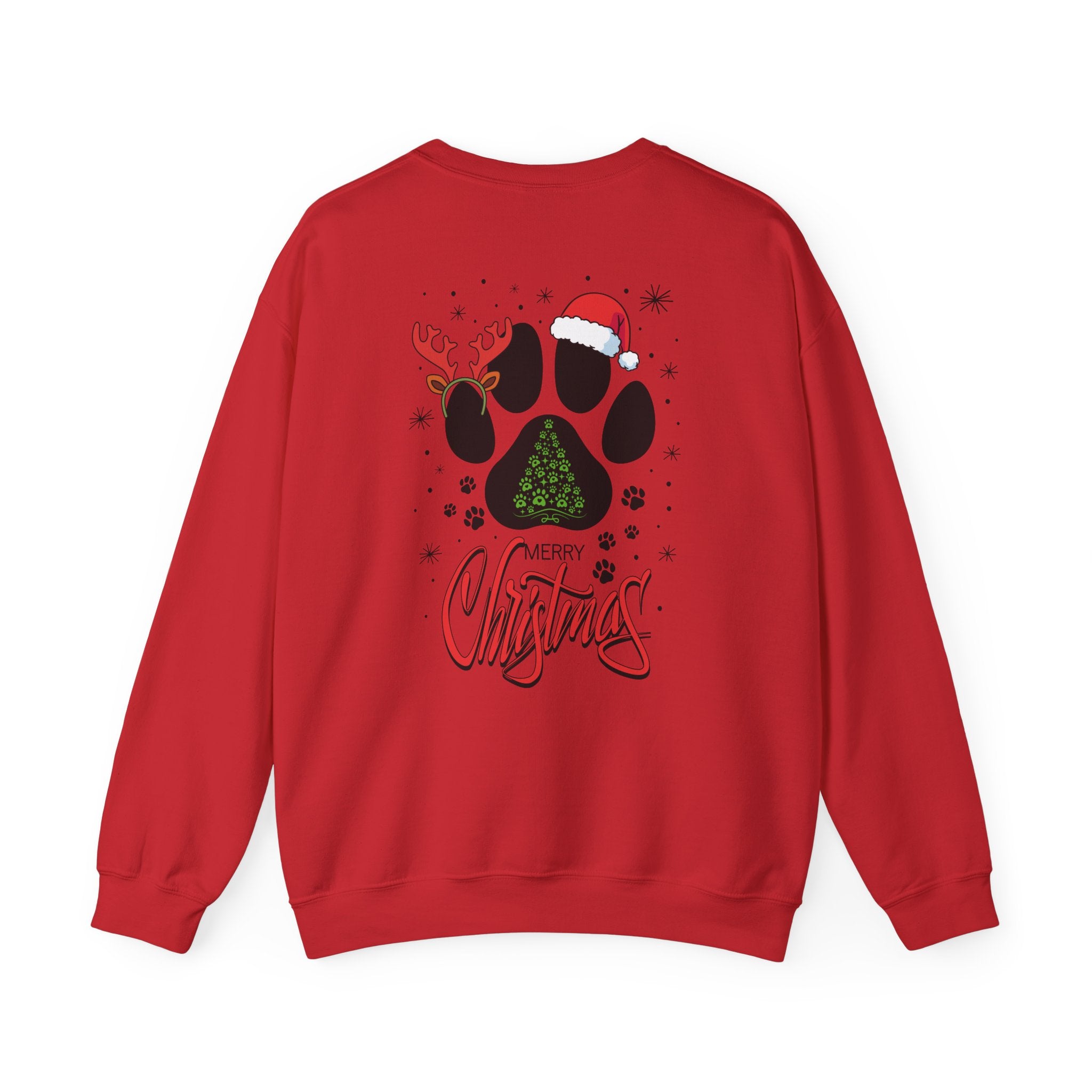 Christmas Paw Print Sweatshirt - Merry Christmas Pet Lover Crewneck