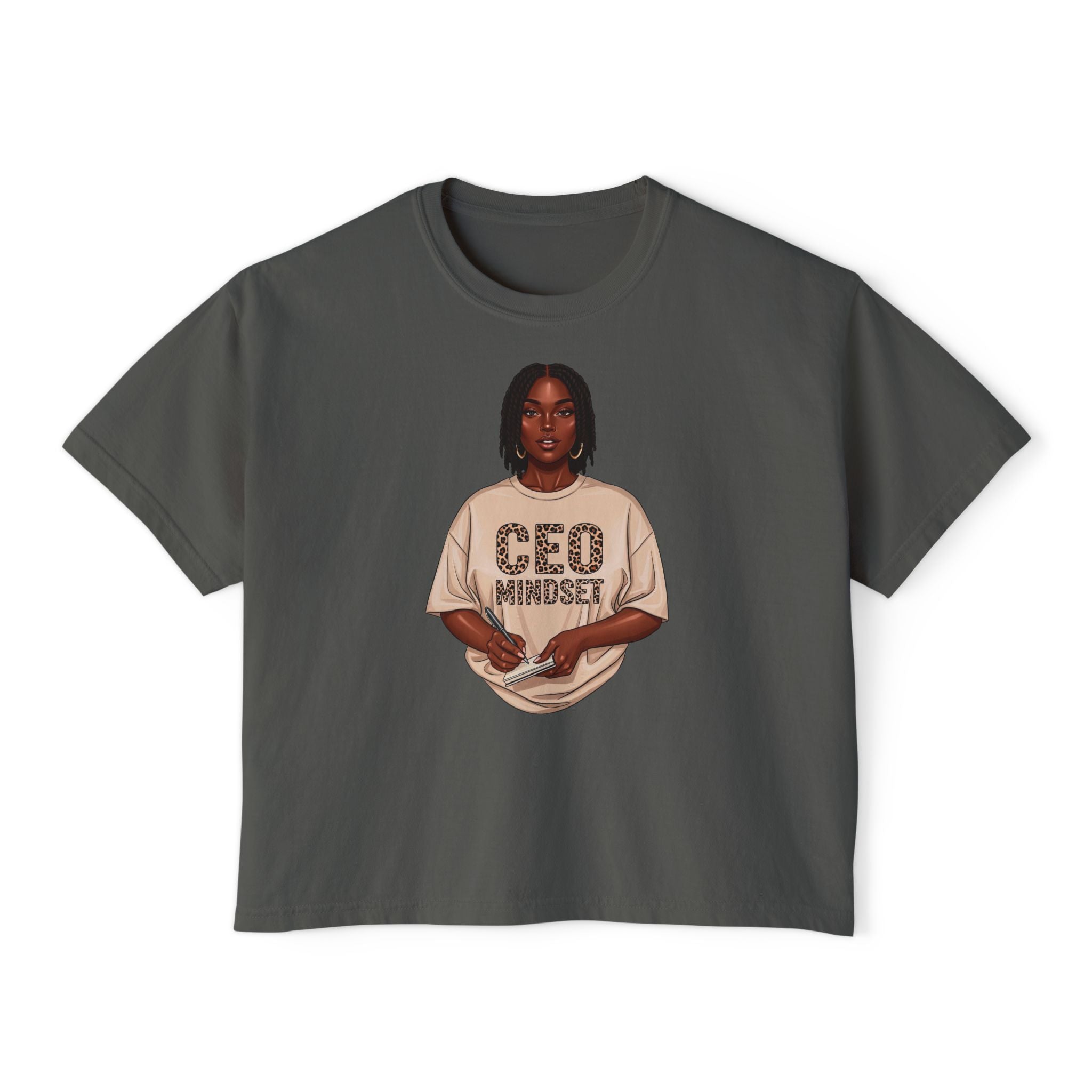 CEO Mindset Boxy Tee — Women's Empowerment Cropped T‑Shirt