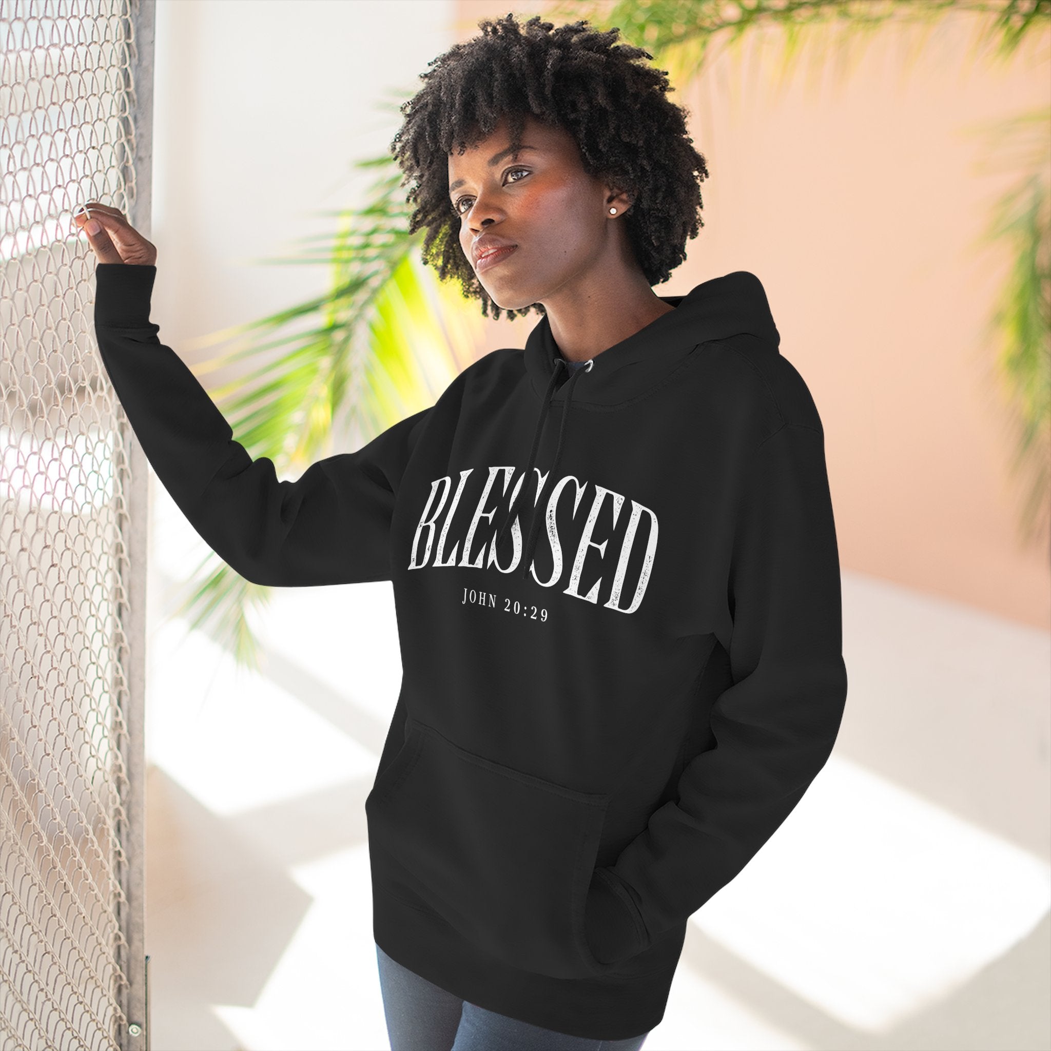 Blessed Fleece Hoodie — Cozy "BLESSED" Pullover for Faith & Everyday Comfort