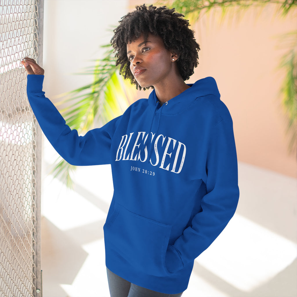 Blessed Fleece Hoodie — Cozy "BLESSED" Pullover for Faith & Everyday Comfort