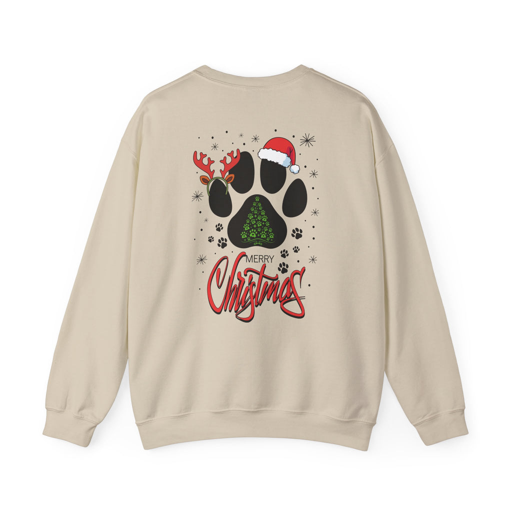 Christmas Paw Print Sweatshirt - Merry Christmas Pet Lover Crewneck
