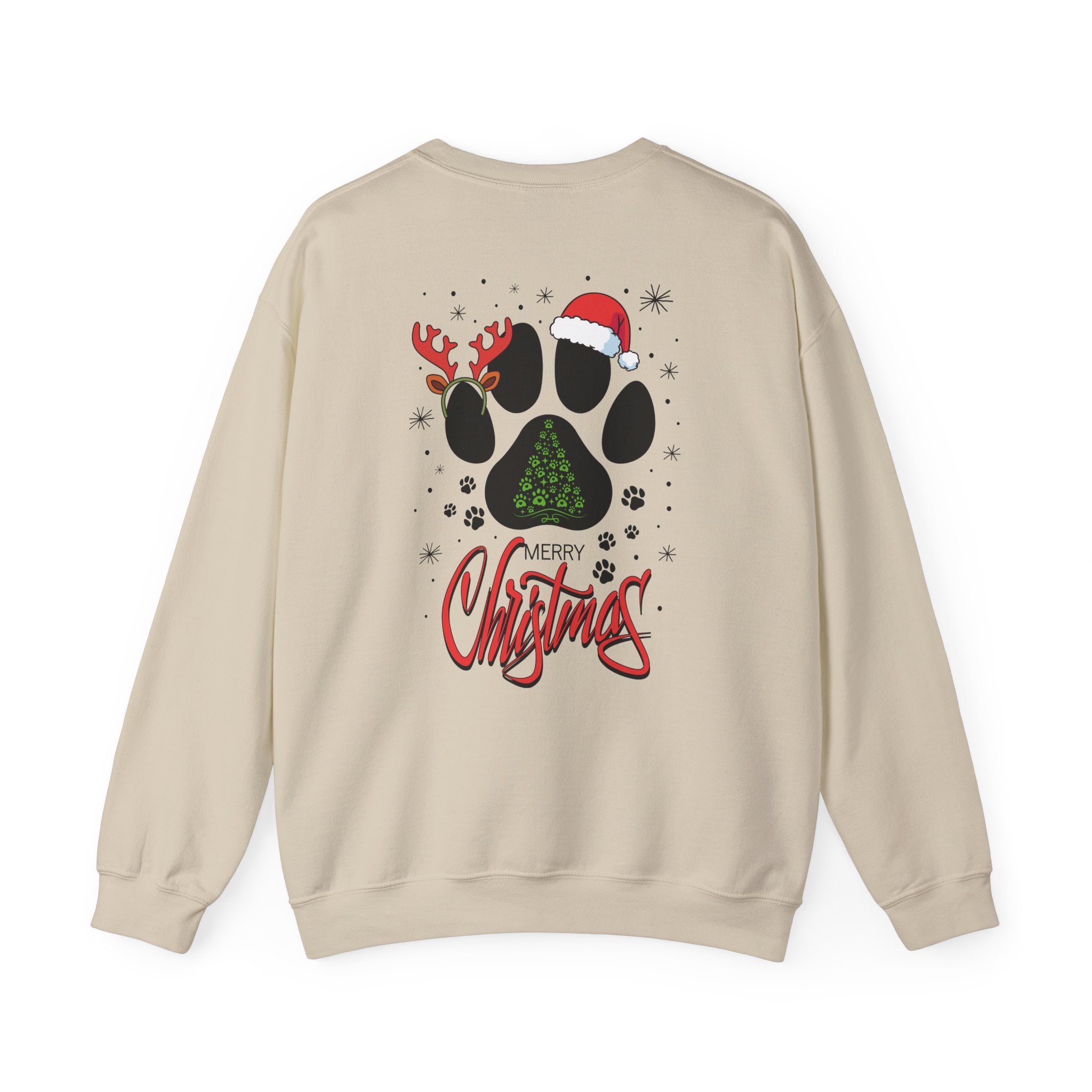 Christmas Paw Print Sweatshirt - Merry Christmas Pet Lover Crewneck