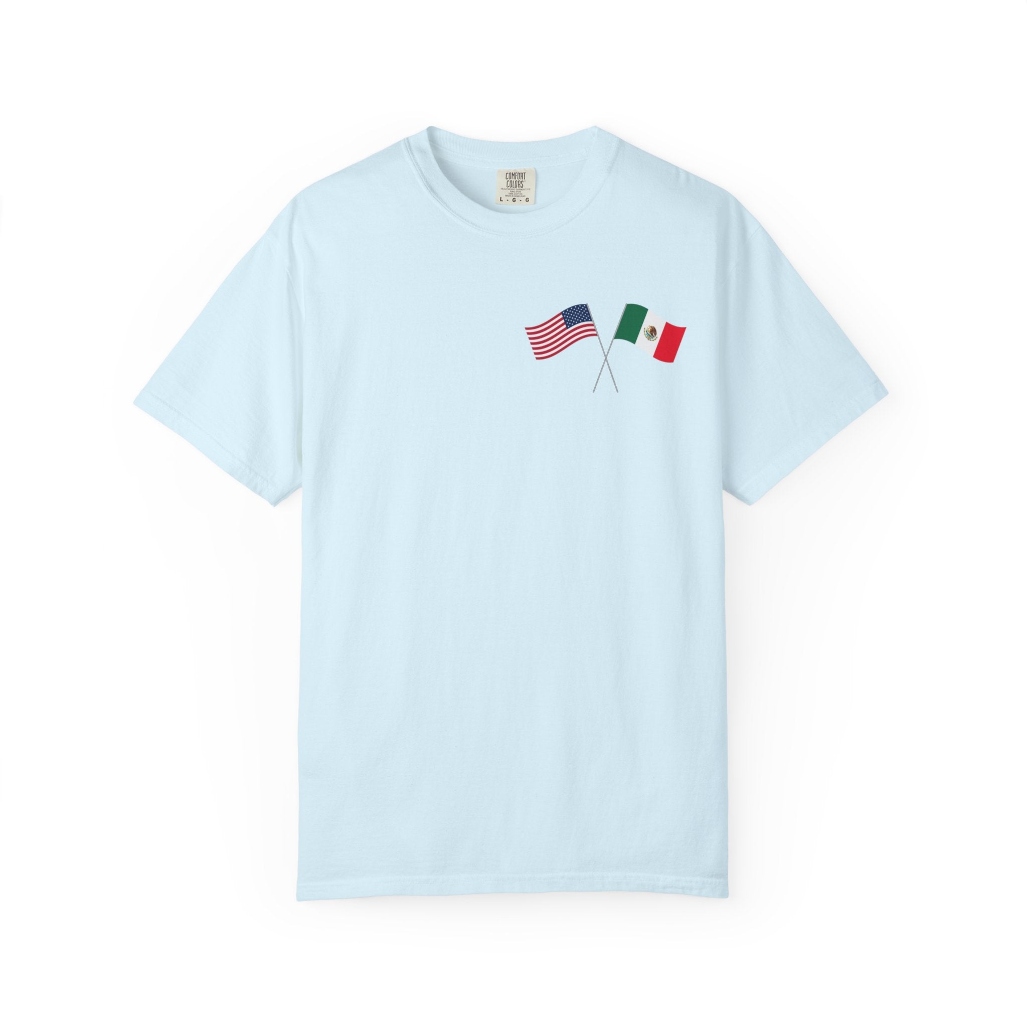 Rose Bouquet T-Shirt — Vintage Red & Blue Floral Back Graphic
