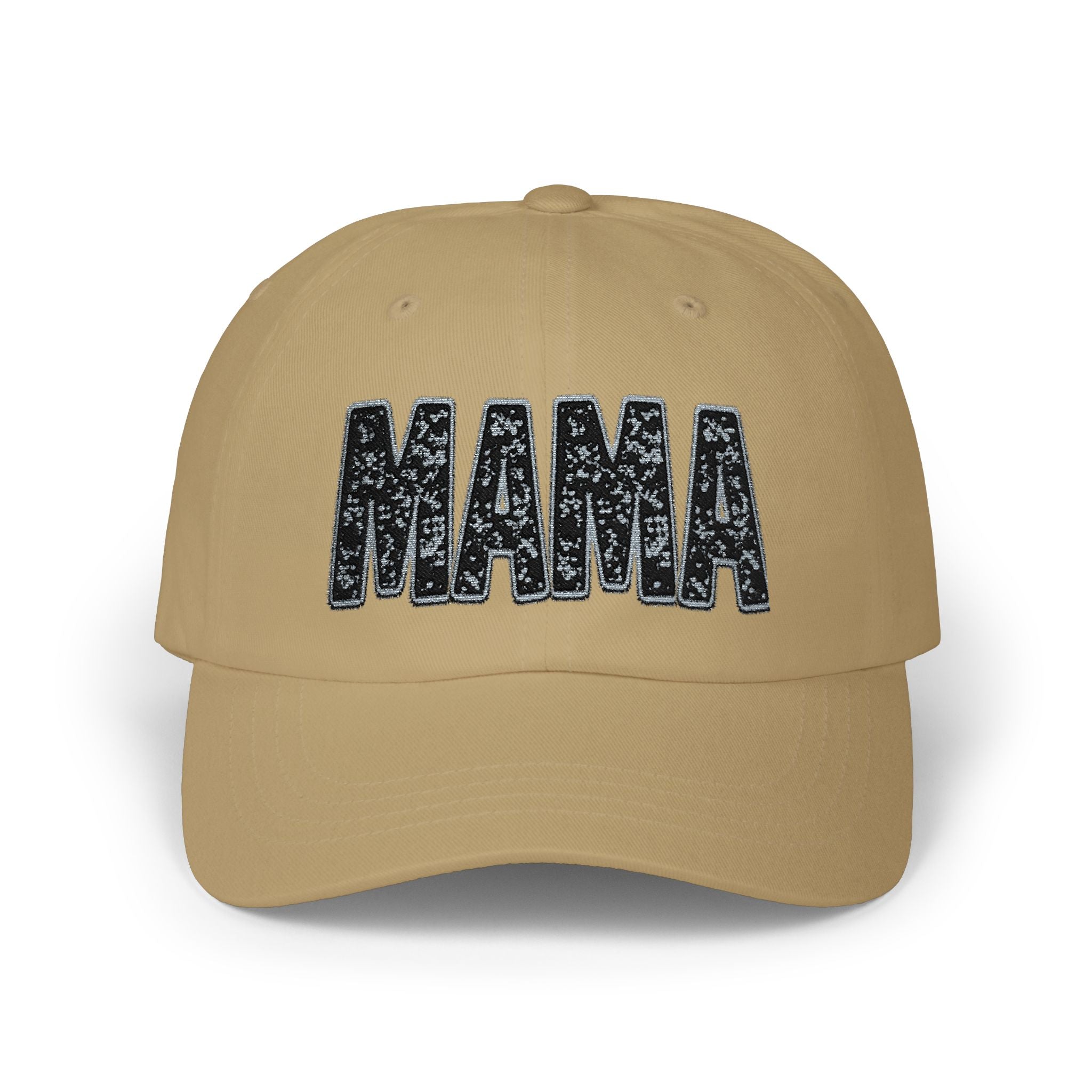 MAMA embroidered cap | Classic Dad Cap, sequin-look script