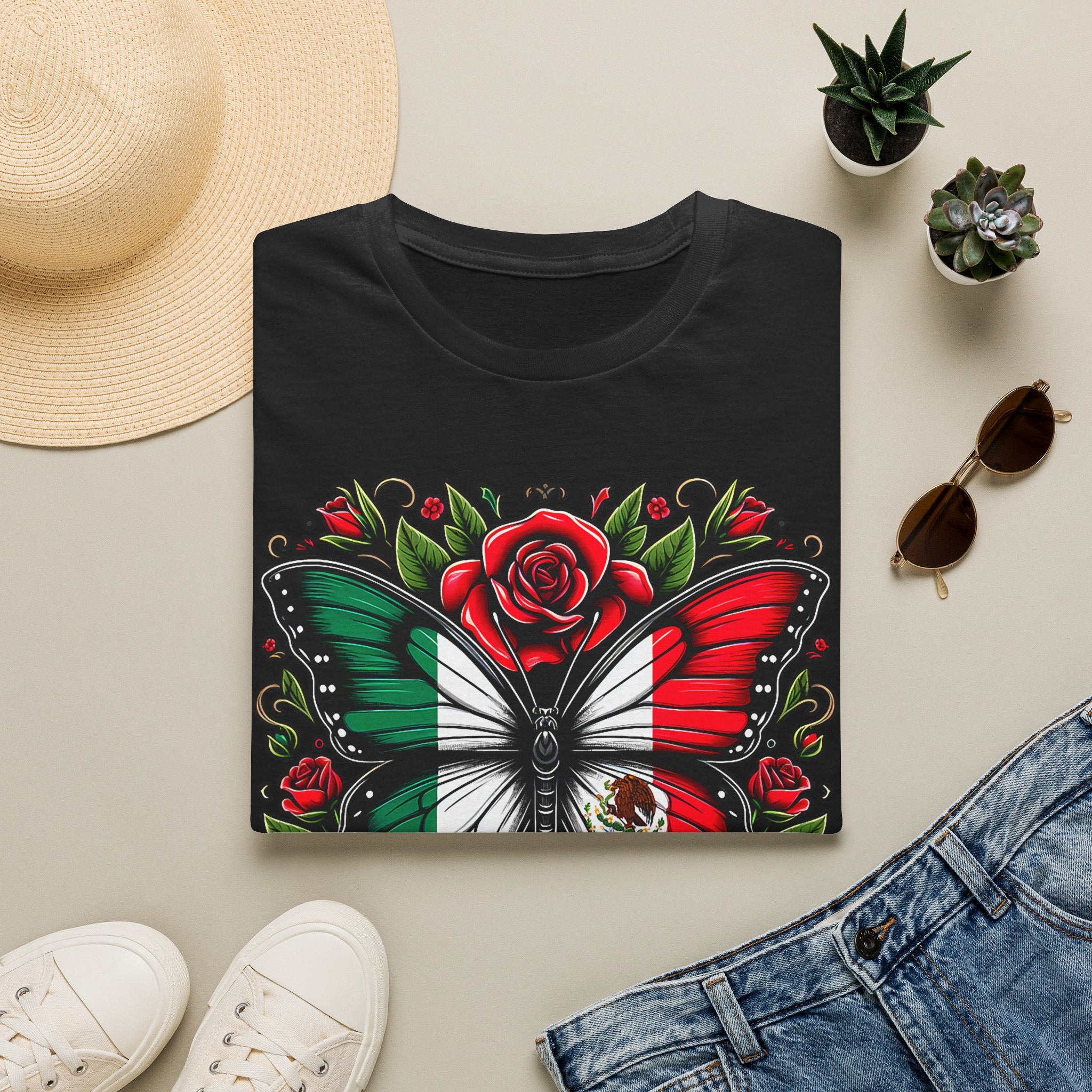 Mexican Flag Butterfly T-Shirt — Rose & Eagle Graphic Tee