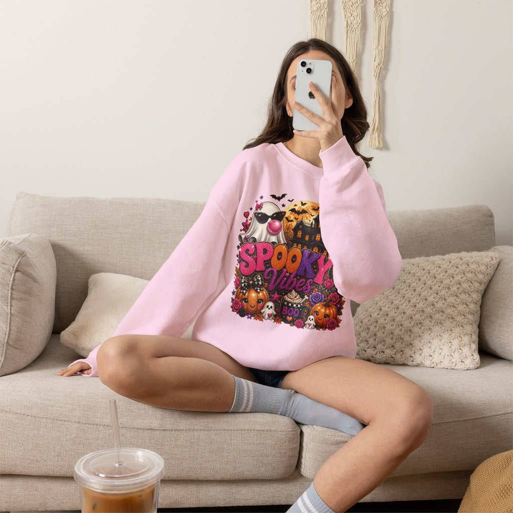 Sweatshirt — "Spooky Vibes" Halloween Graphic Crewneck