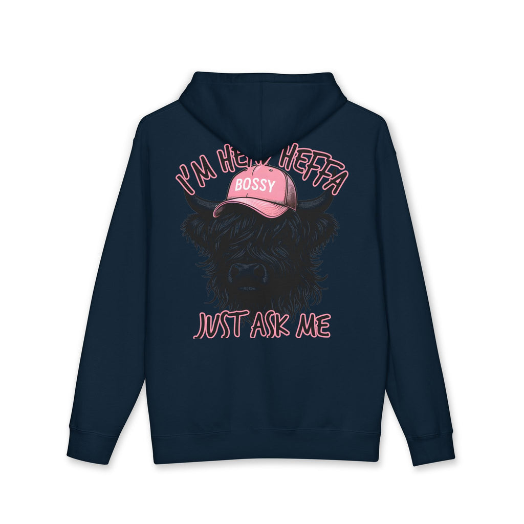 Bossy Heffa Hoodie — "I’m Her Heffa Just Ask Me" Highland Cow Pullover