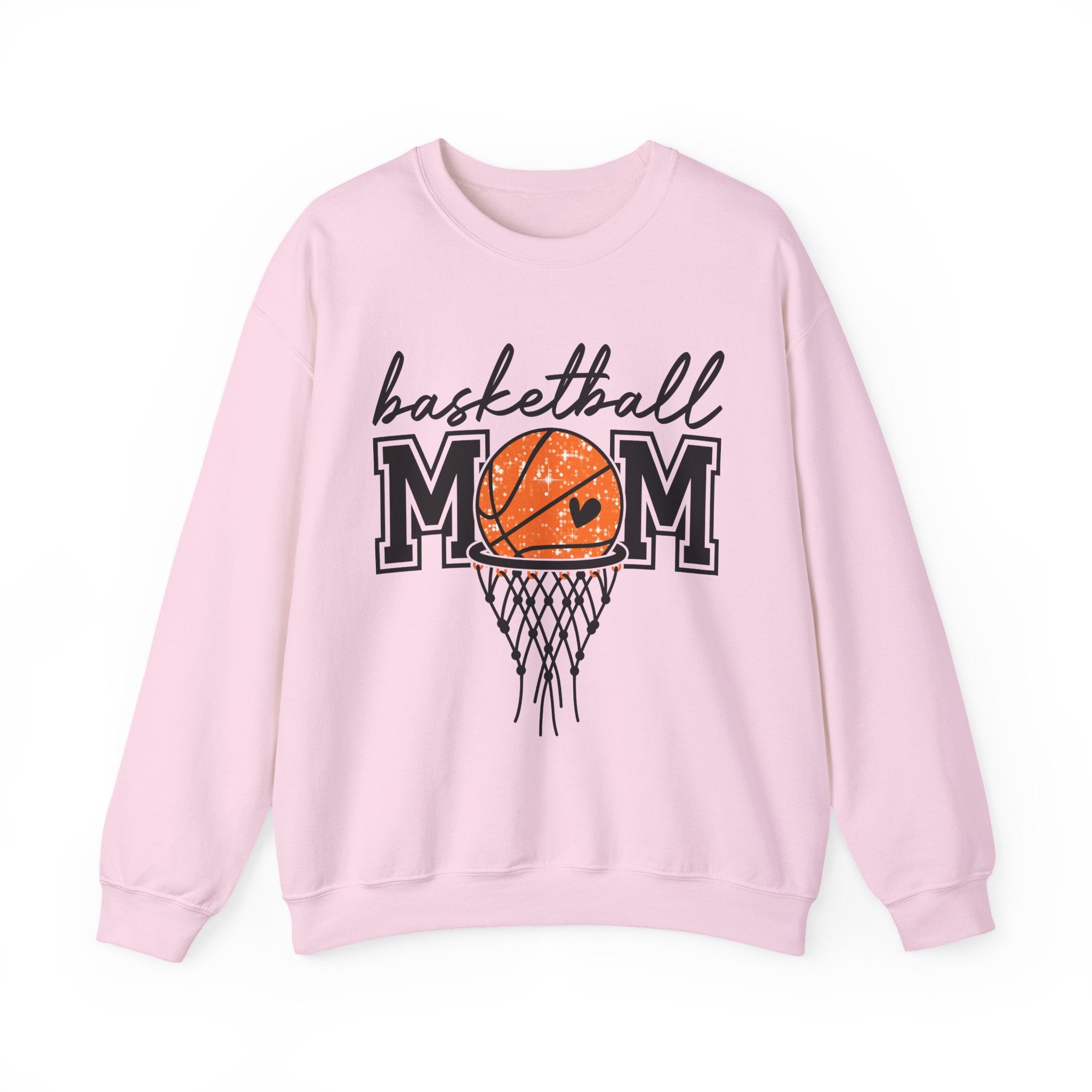 Basketball Mom Crewneck Sweatshirt — Mom Basketball Shirt with Hoop Graphic