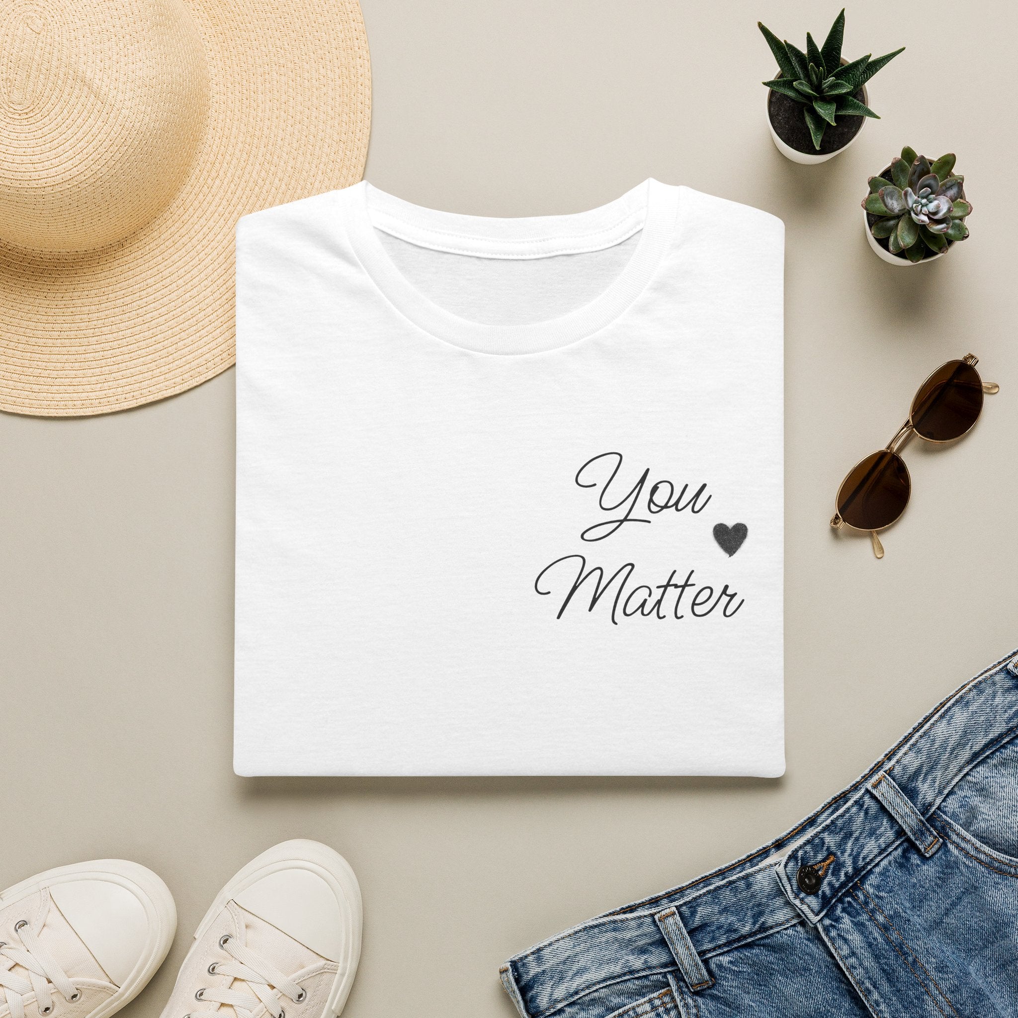 You Matter T-Shirt — Minimal Script Heart Inspirational Tee