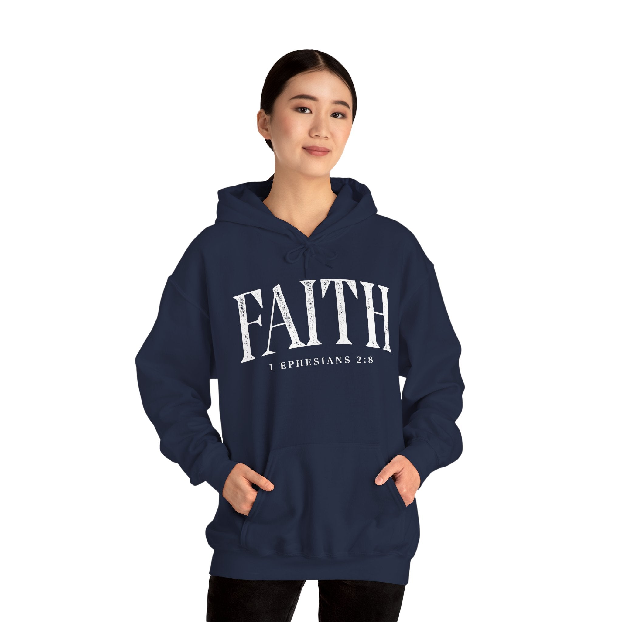 Faith Hoodie - Ephesians 2:8 Inspirational Christian Sweatshirt