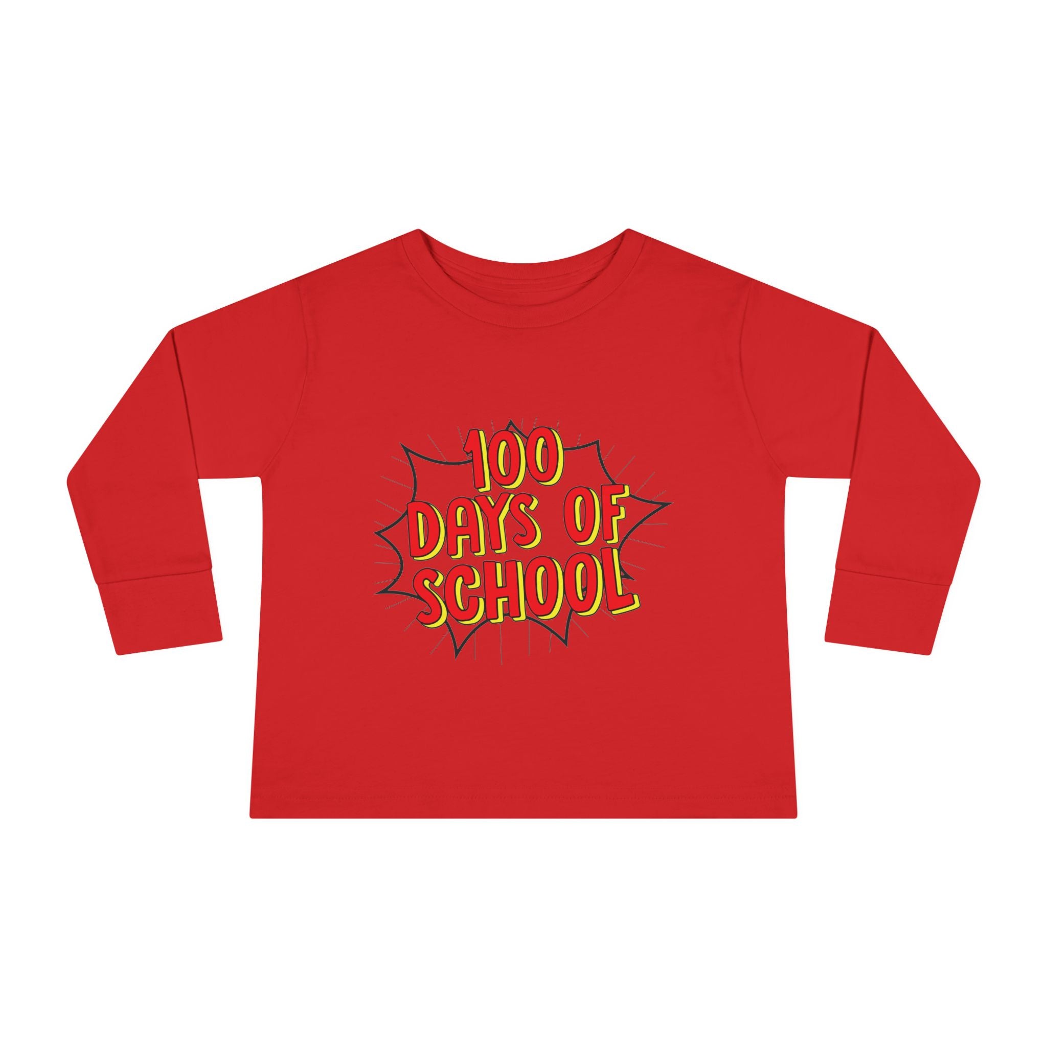 Toddler Long Sleeve Tee: "100 Days of School" Celebration Shirt