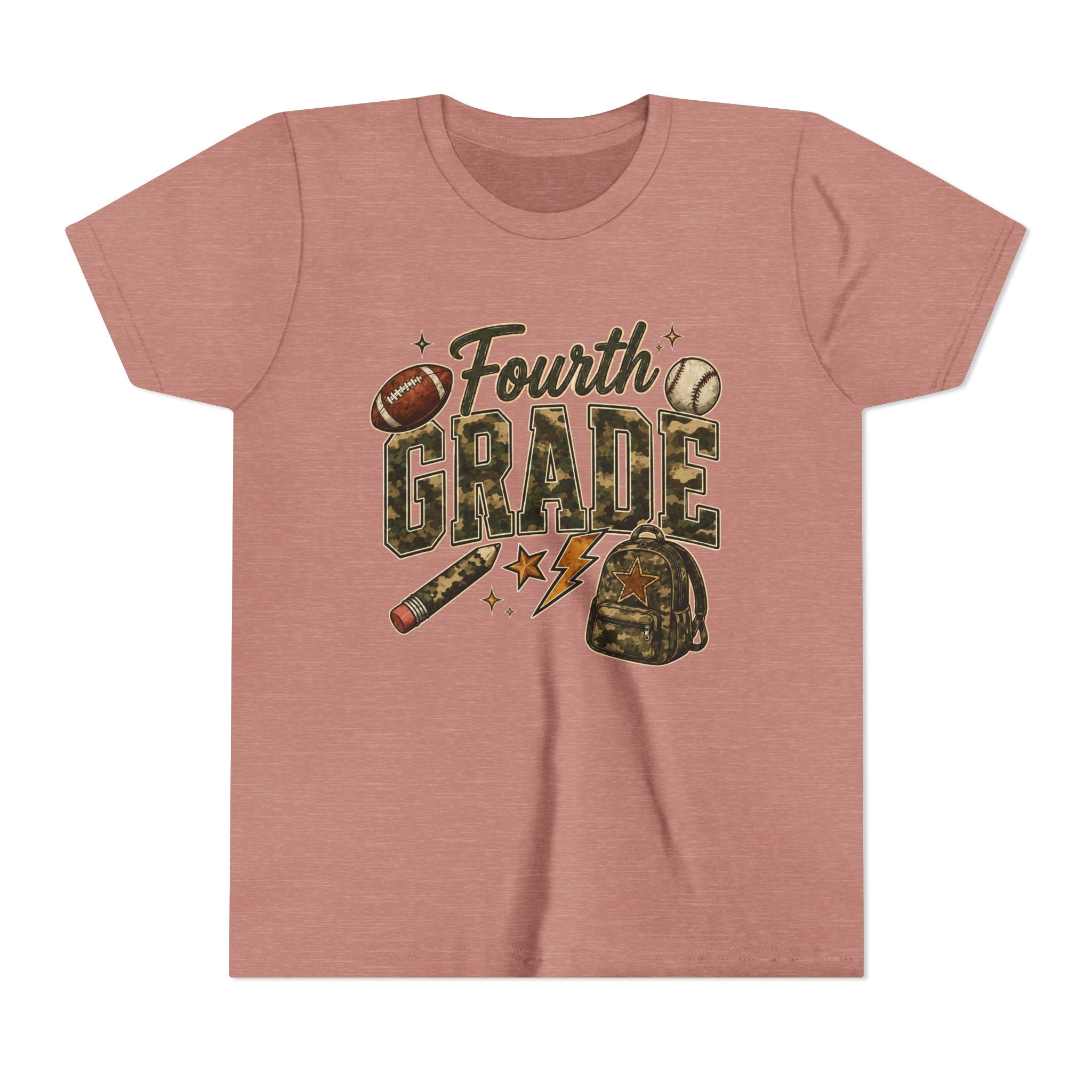 Fourth Grade Kids' T-Shirt – Back-to-School Sports & Backpack Design