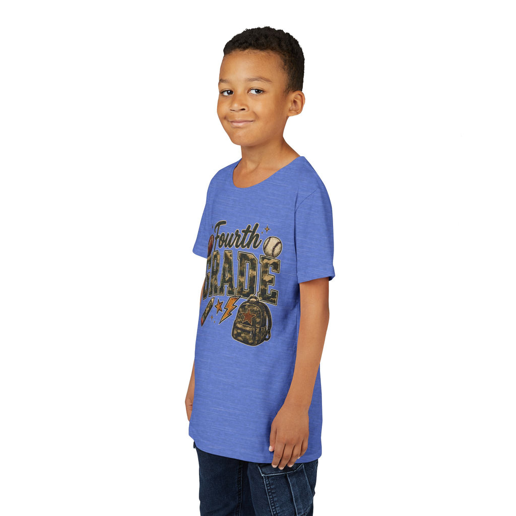 Fourth Grade Kids' T-Shirt – Back-to-School Sports & Backpack Design