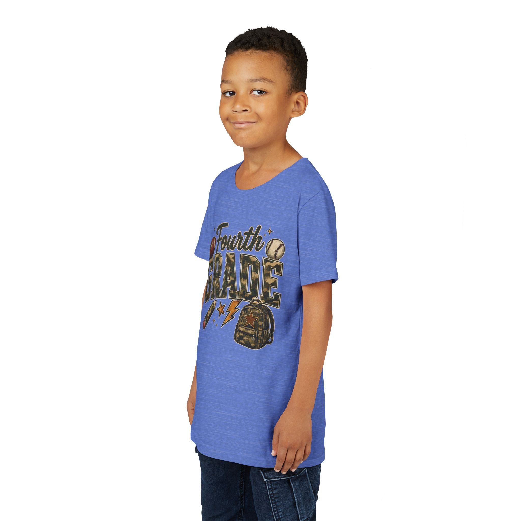 Fourth Grade Kids' T-Shirt – Back-to-School Sports & Backpack Design