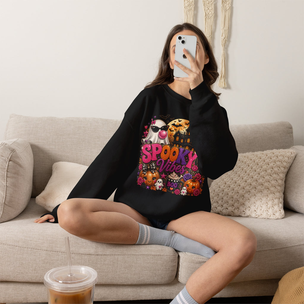 Sweatshirt — "Spooky Vibes" Halloween Graphic Crewneck