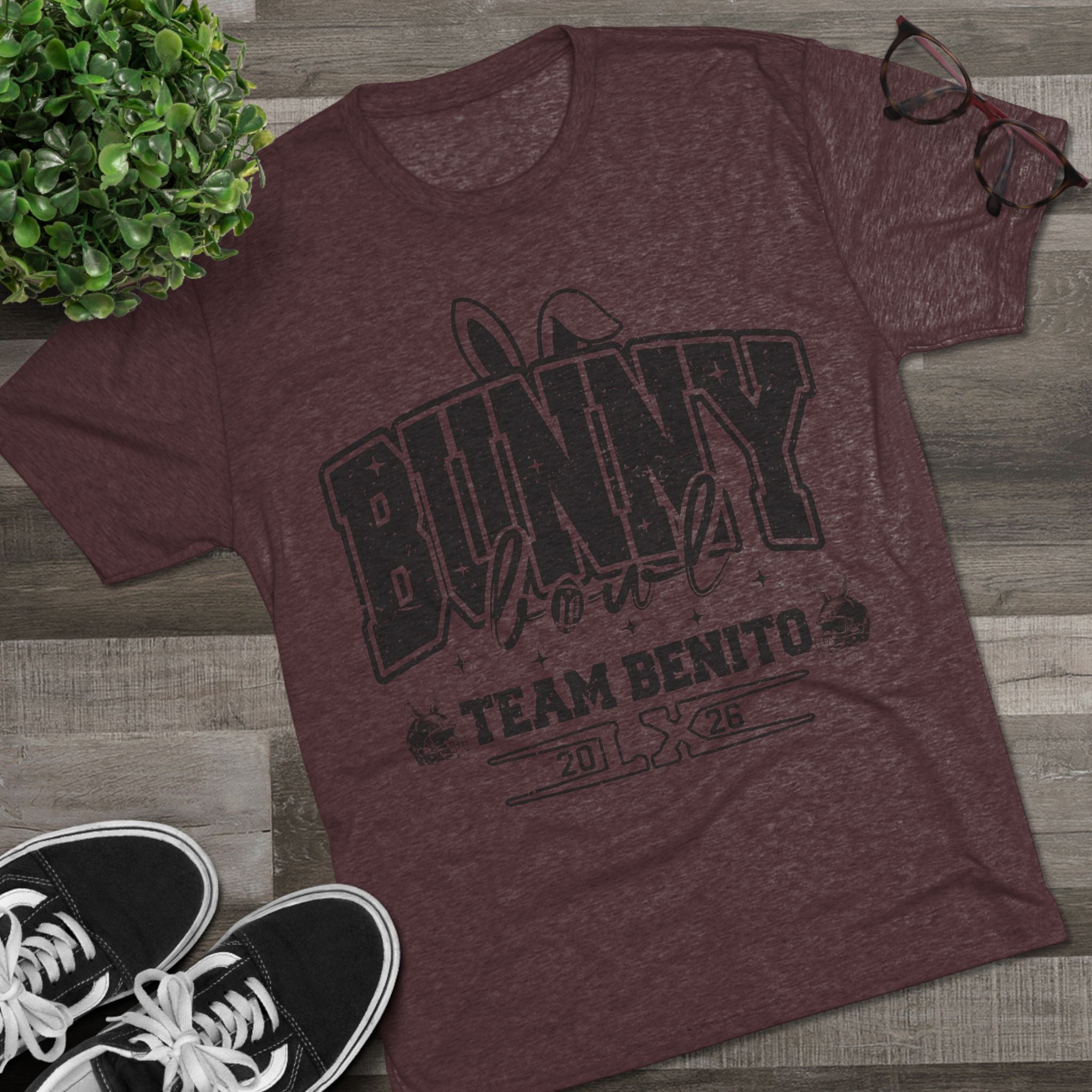 Bunny Bowl Team Benito Tee — Vintage Sports Easter Rabbit Graphic Shirt