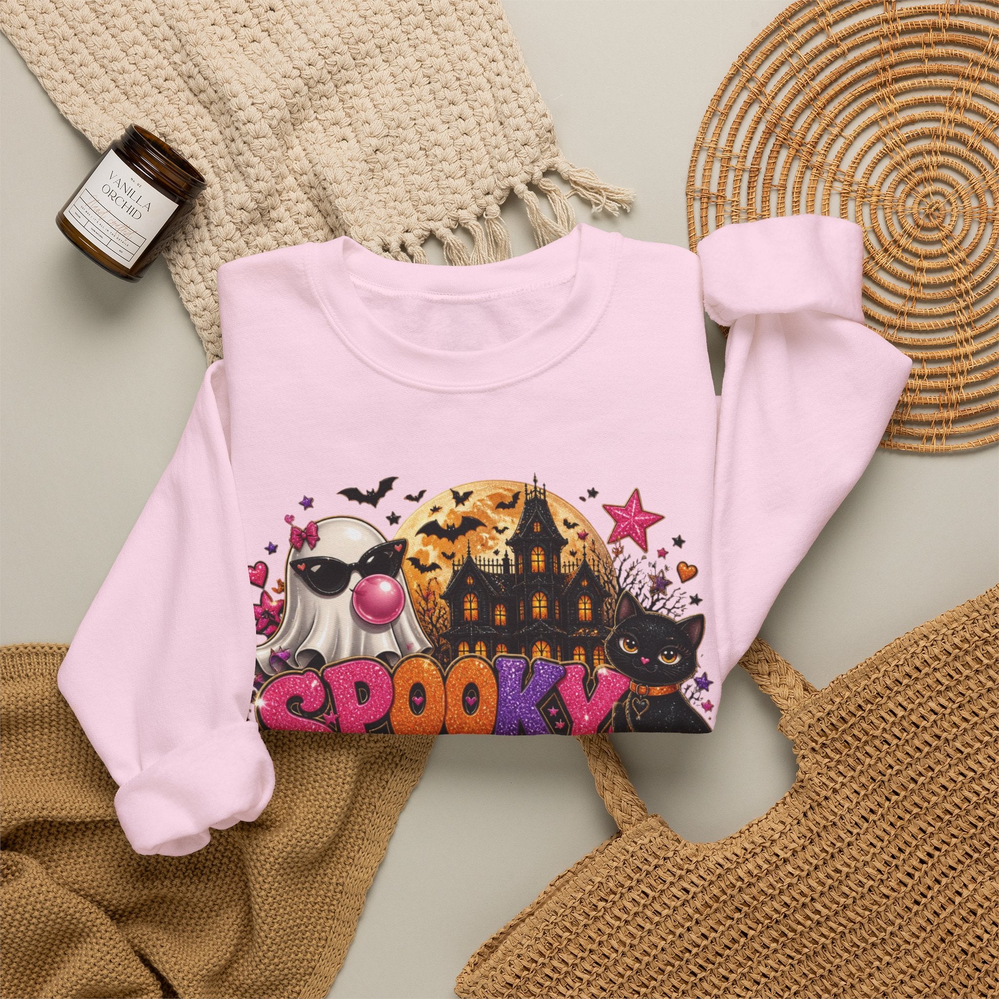 Sweatshirt — "Spooky Vibes" Halloween Graphic Crewneck
