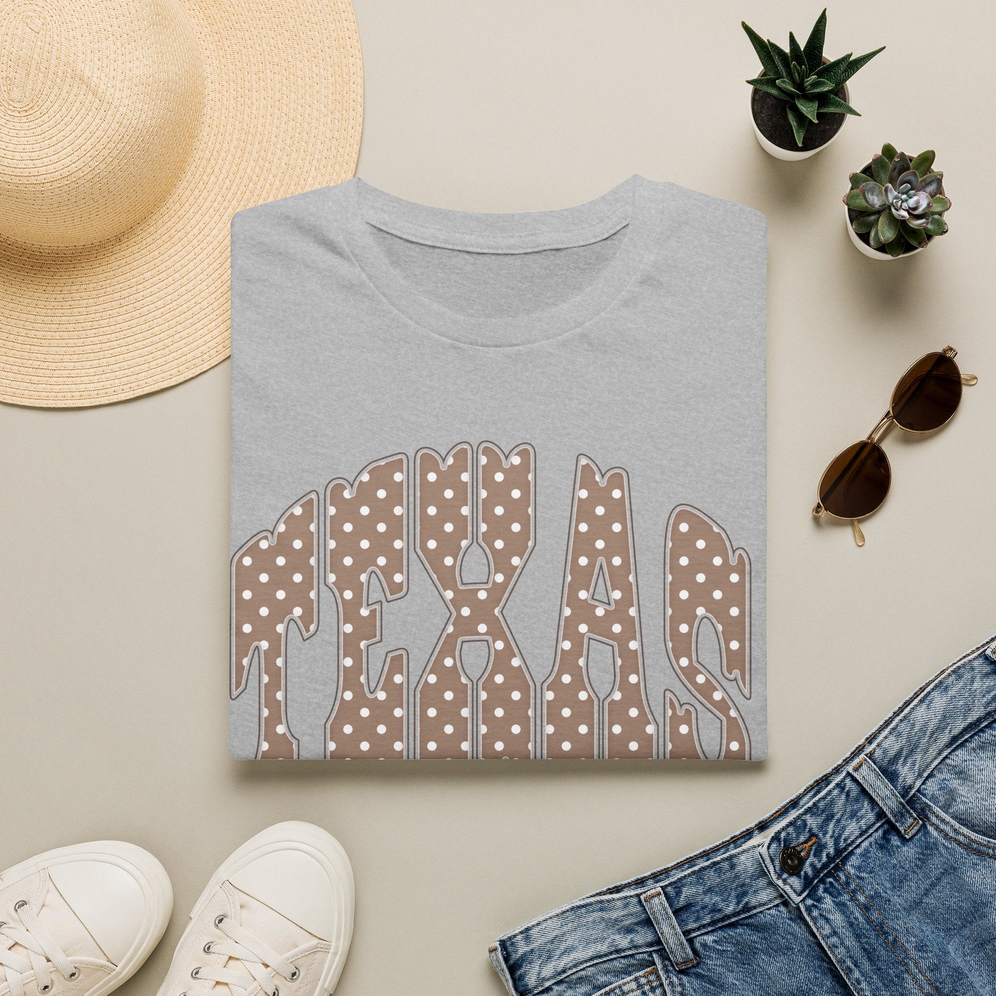 Texas Polka Dot Tee — Retro Western State Graphic T-Shirt