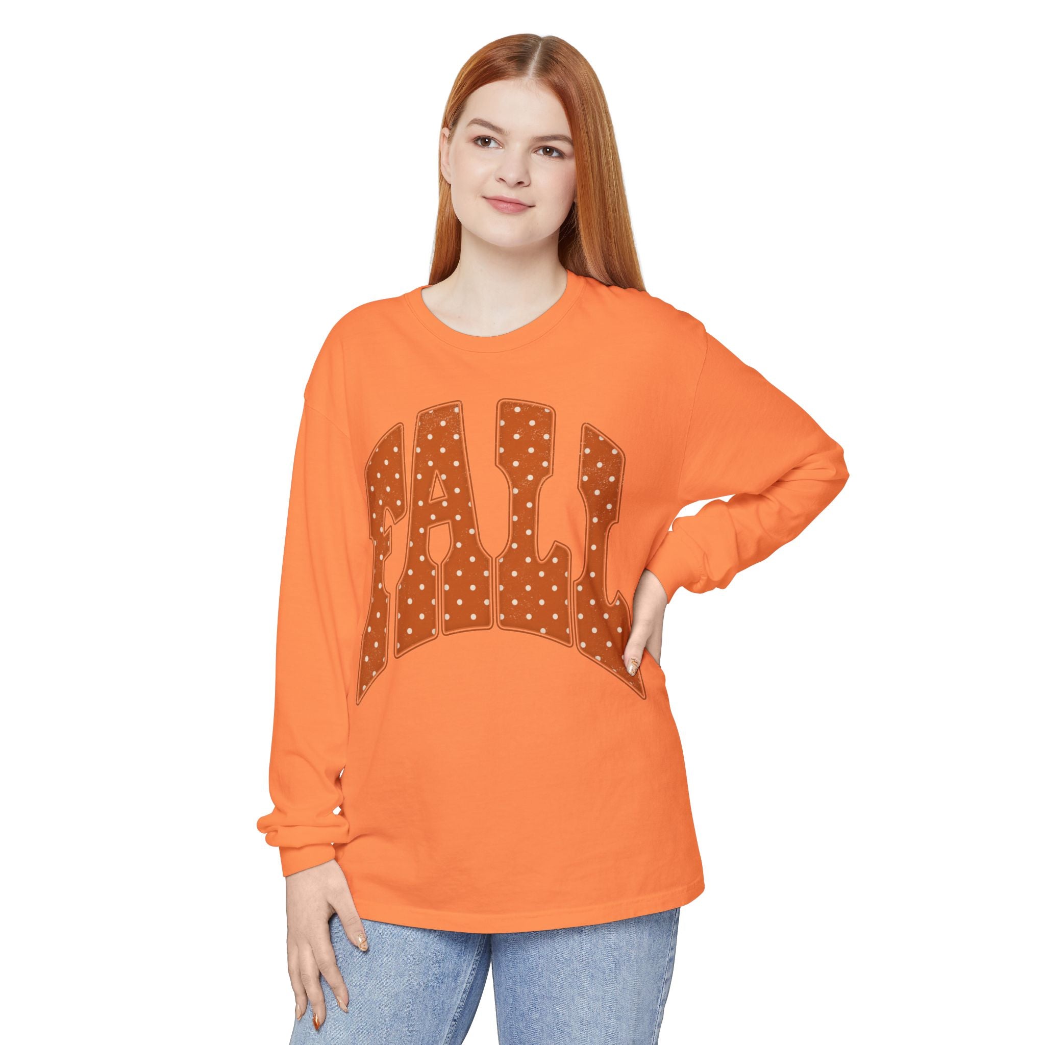 Fall Retro Dot Long Sleeve Tee