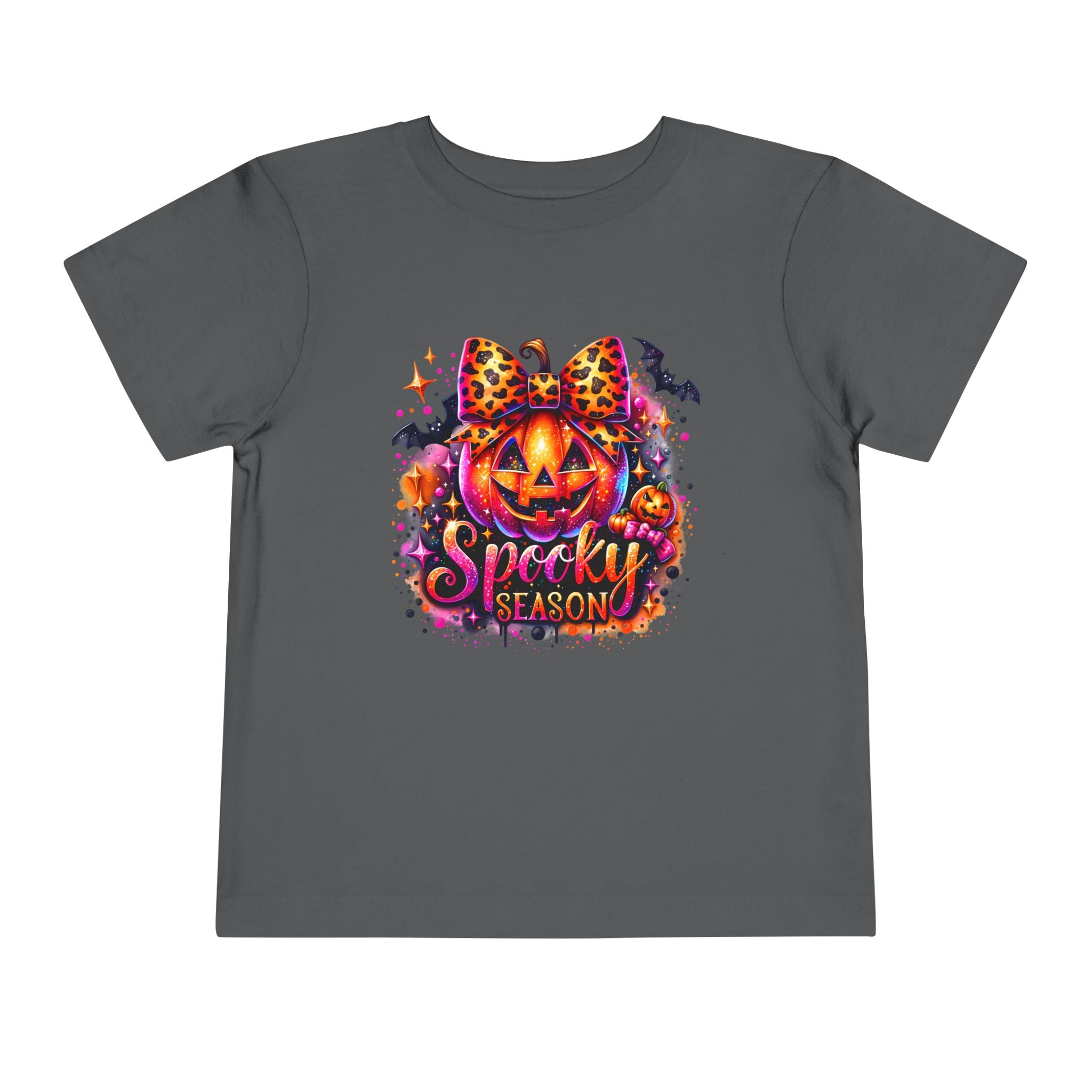 Toddler Tee — "Spooky Season" Pumpkin Bow Halloween Shirt