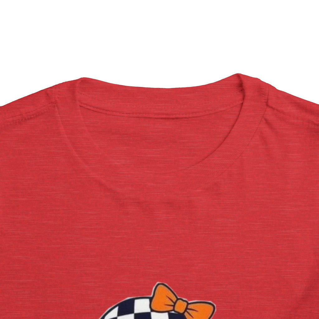 Checkerboard Ghost Toddler Tee — Cute Halloween Bubblegum Design