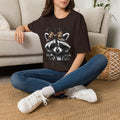 T-Shirt — "Apparently I Have An Attitude" Raccoon Graphic Tee (Leopard Bow)