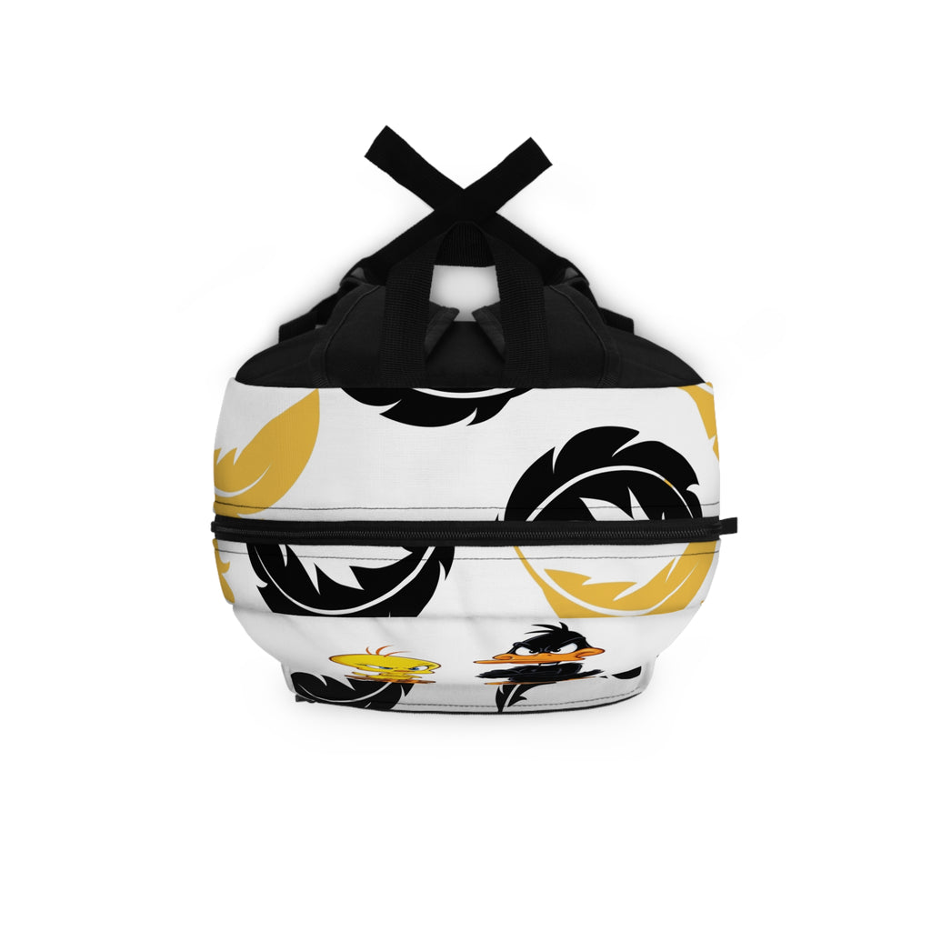 Tweety & Daffy Feather Print Backpack — Cartoon Character School Bag