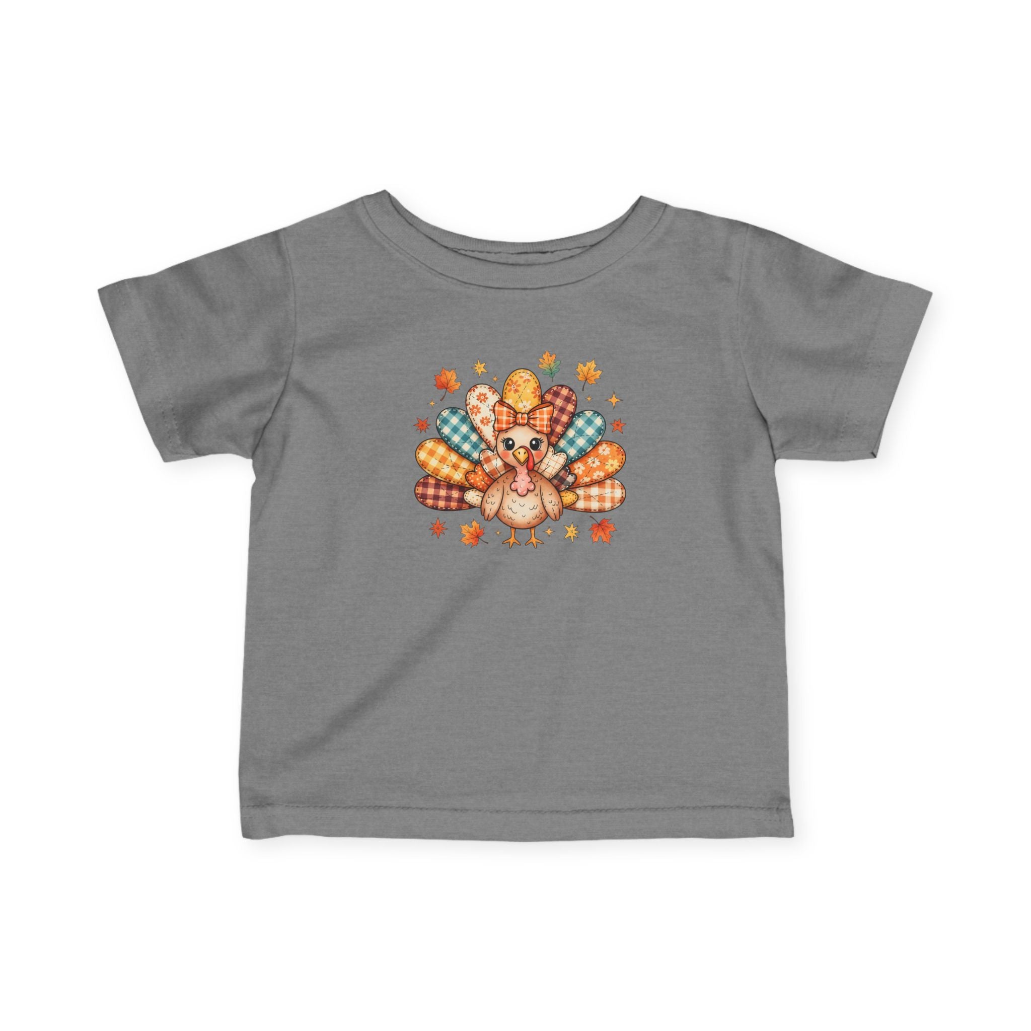 Infant Tee — Cute Thanksgiving Patchwork Turkey Baby Shirt