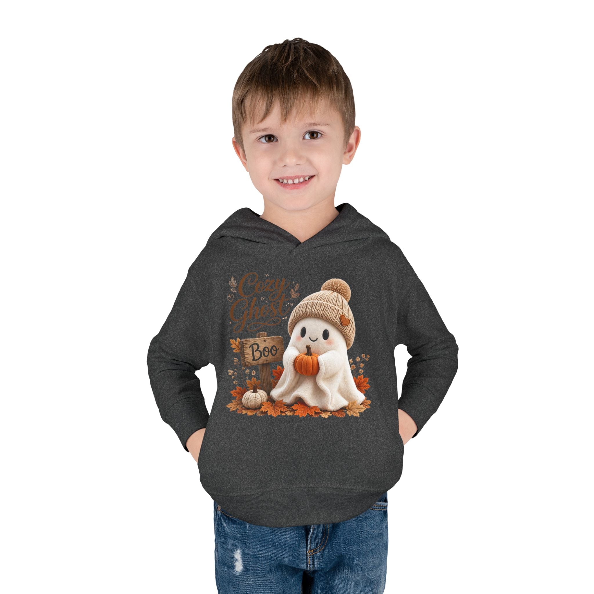 Toddler Hoodie – 'Cozy Ghost' Fall Halloween Pullover