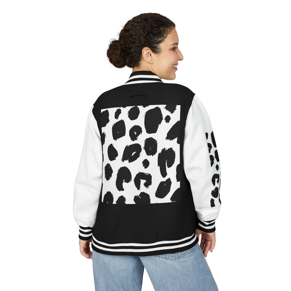 Leopard Patch Letterman Jacket