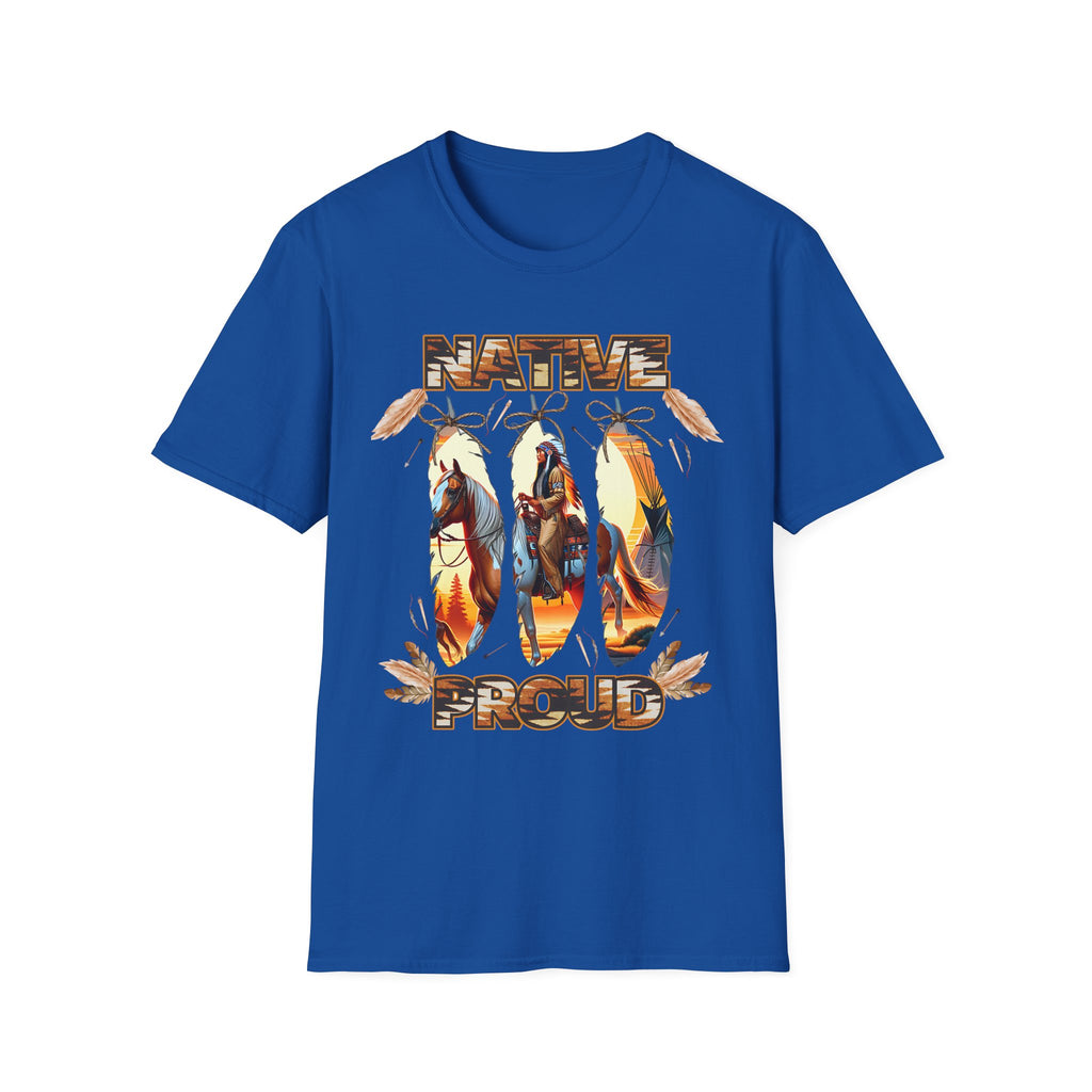 Native Proud T-Shirt — Tribal Feather Graphic Tee