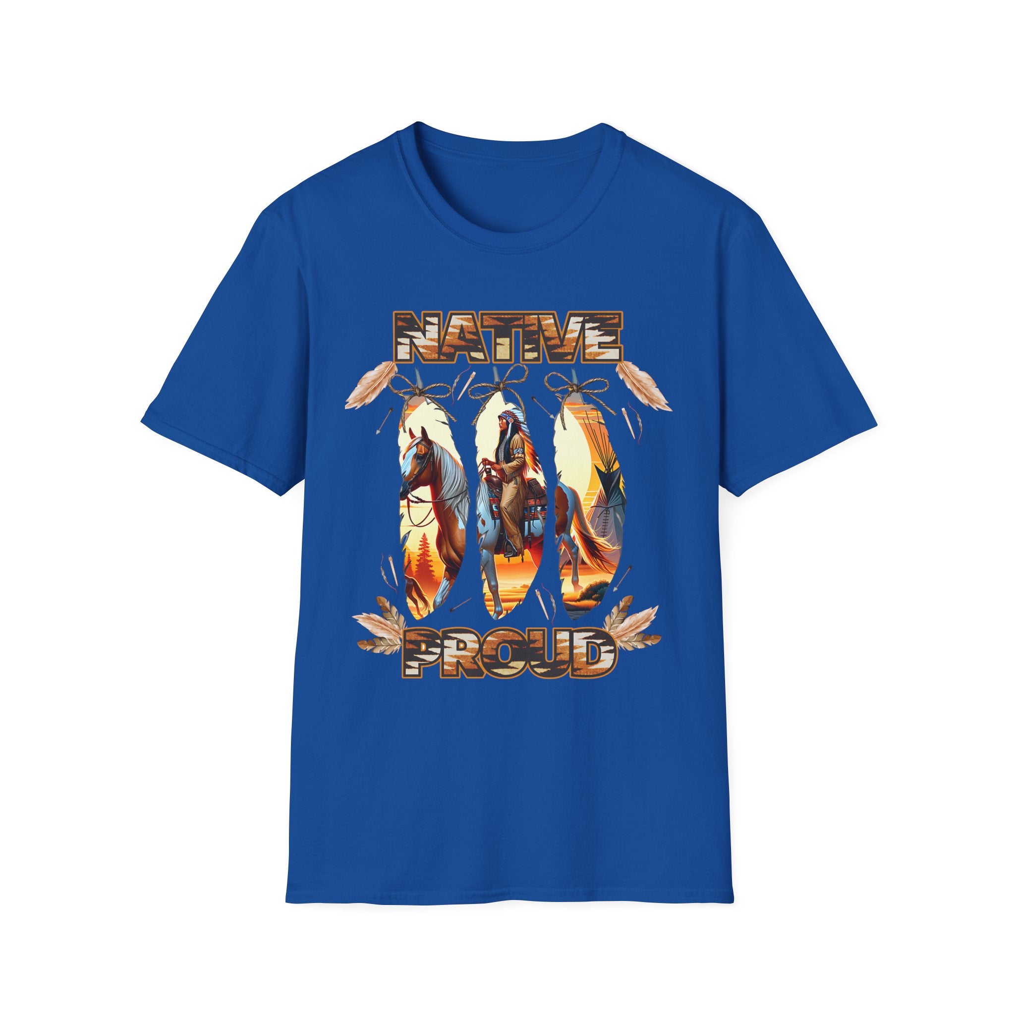 Native Proud T-Shirt — Tribal Feather Graphic Tee
