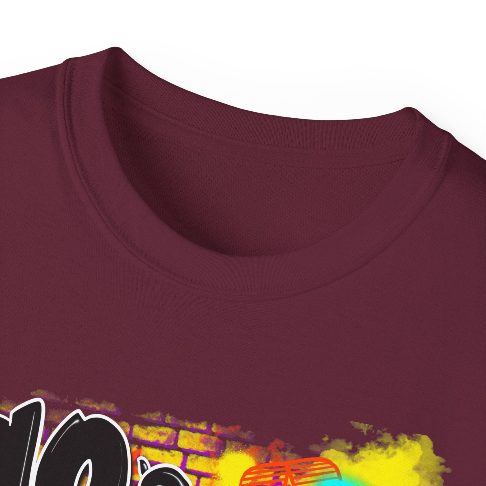 90s Made 00s Raised T-Shirt — Neon Retro Boombox Graphic Tee