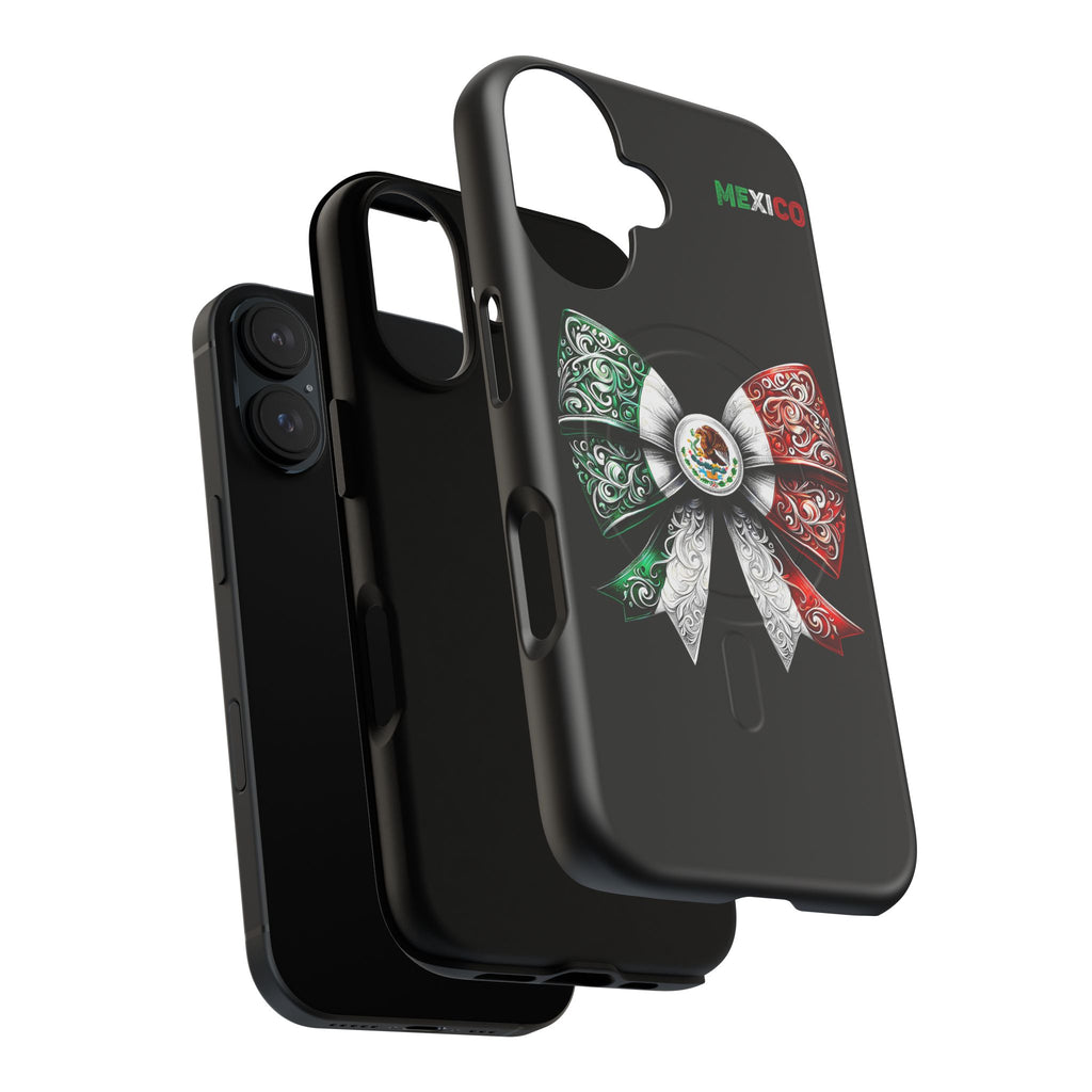 Mexican Flag Bow Tough Magnetic Phone Case — Patriotic Mexico iPhone Cover
