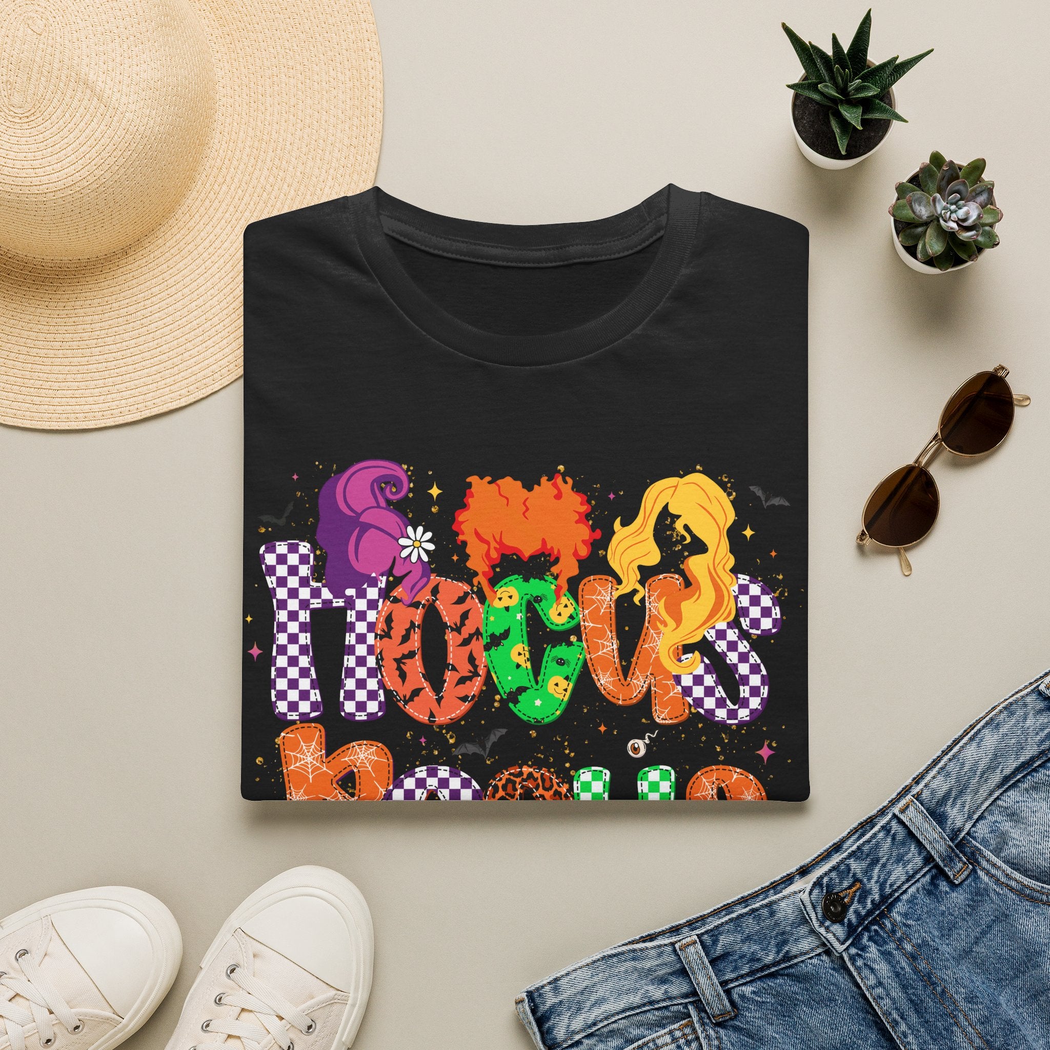 Hocus Pocus Halloween T‑Shirt — Colorful Witch Sisters Movie Tribute