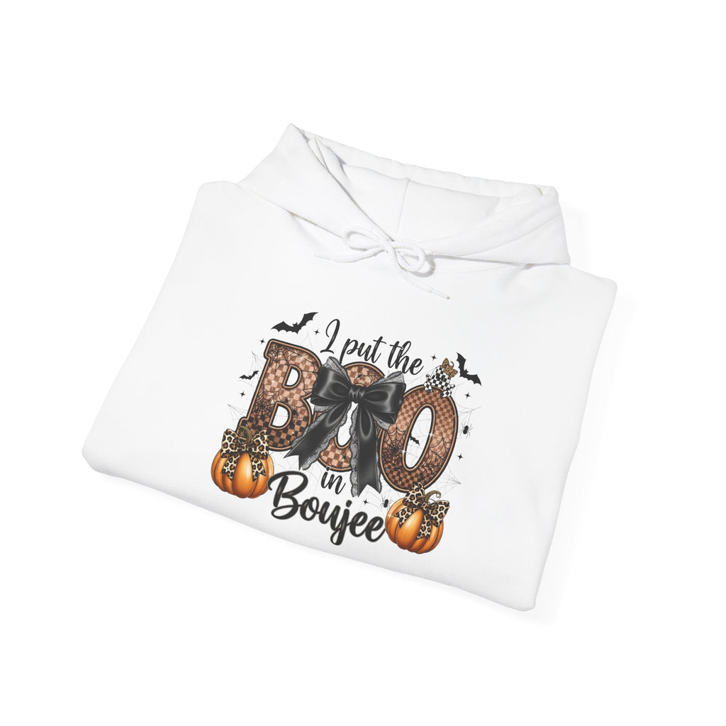 Halloween 'I Put the Boo in Boujee' Hoodie — Pumpkin Bat Spooky Chic Pullover