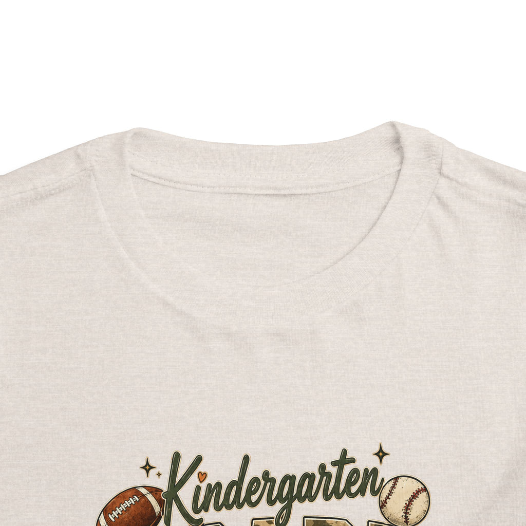 Kindergarten Grade Toddler Tee — Cute Back-to-School Football & Backpack Shirt