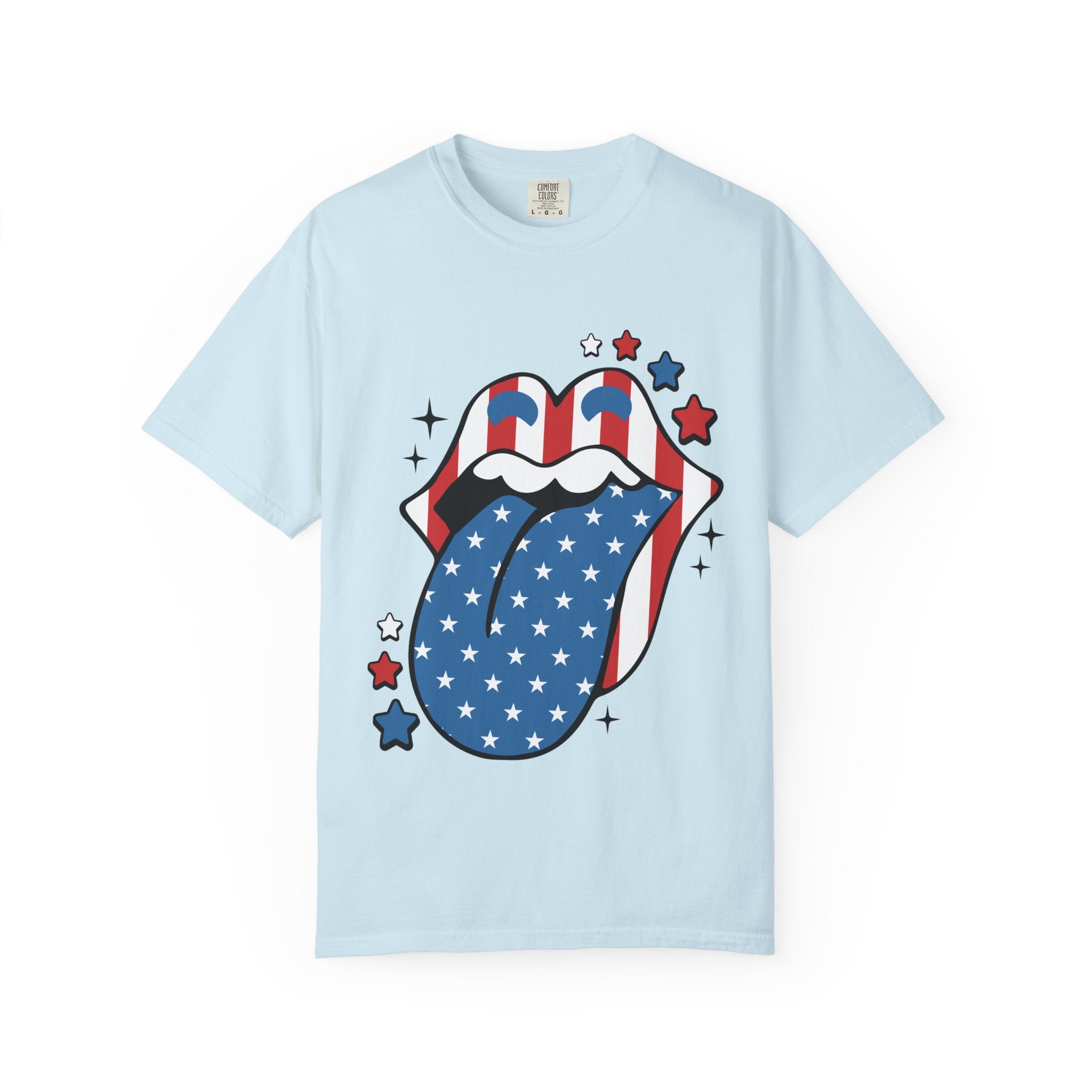American Flag Rock Tongue T-Shirt