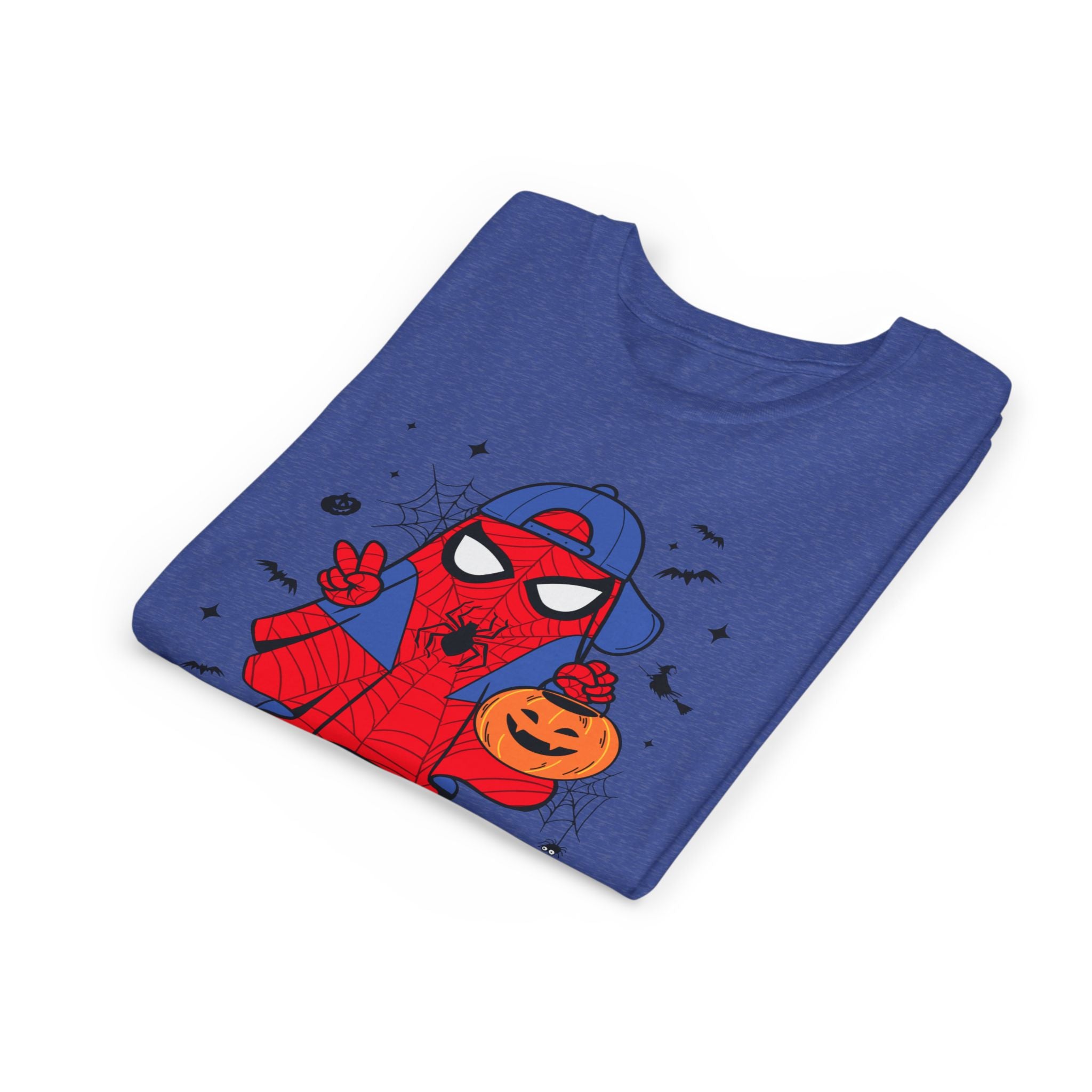 Kids Halloween Spider Superhero Tee – Cute Trick-or-Treat Pumpkin Design