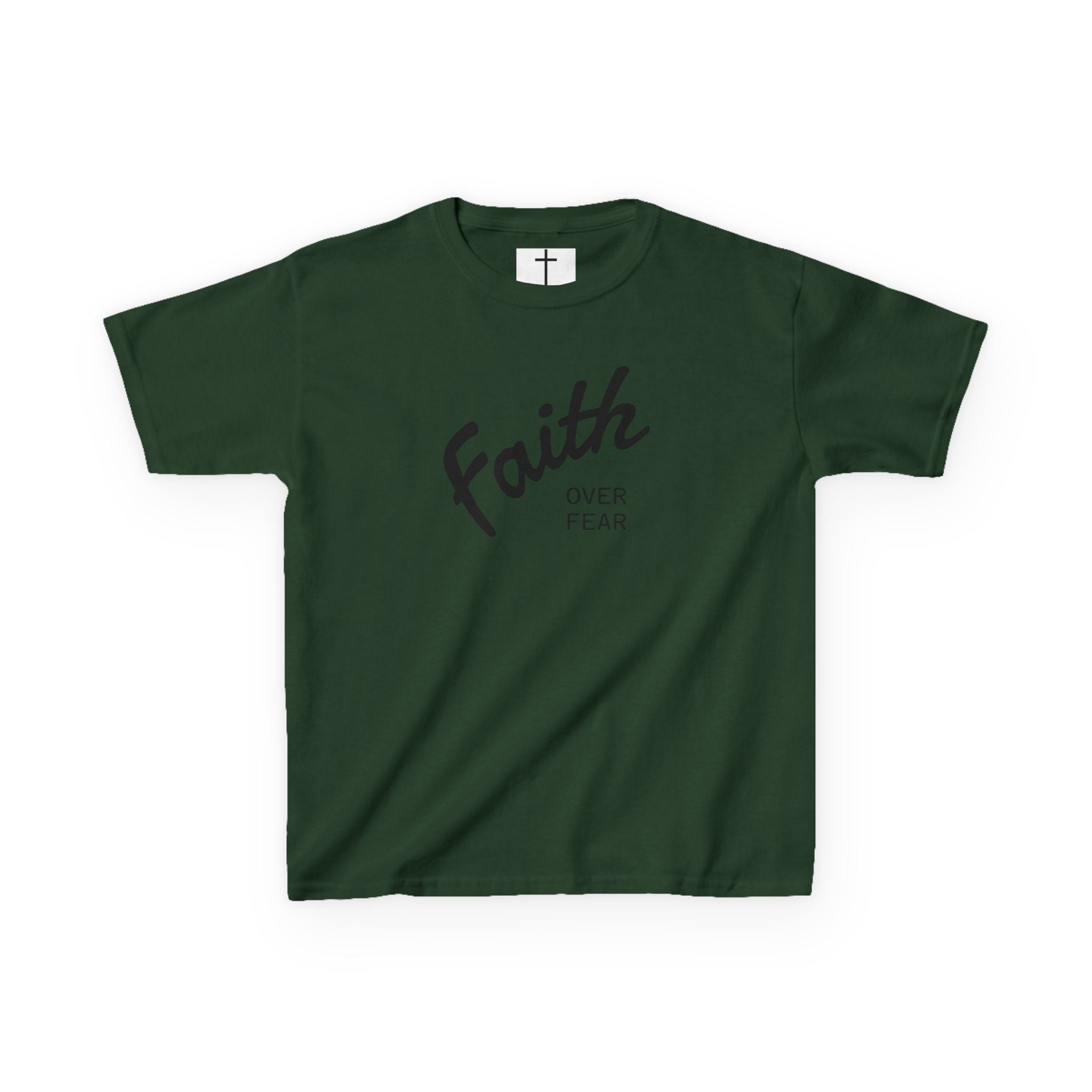 Faith Over Fear Kids T-Shirt | Christian Typography Tee