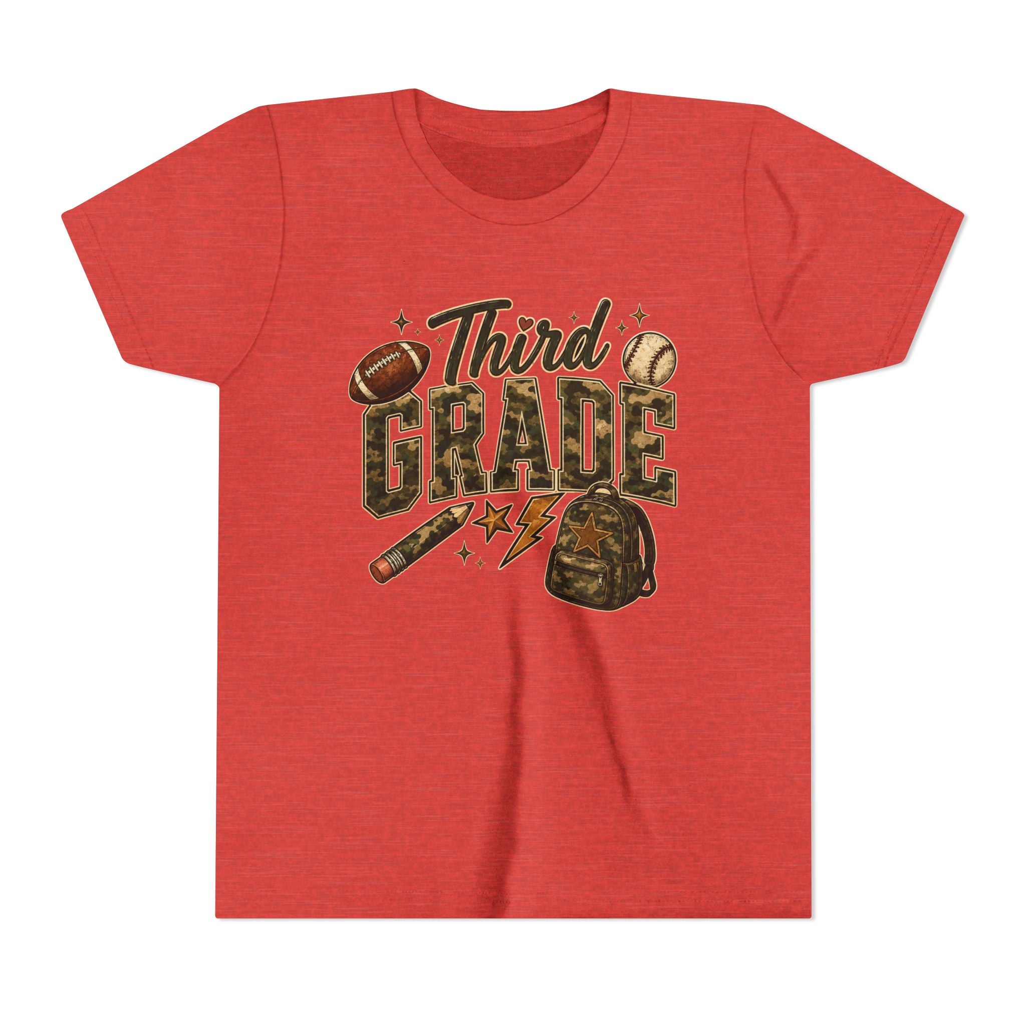 Third Grade Kids Tee - Back to School Sports Backpack Design
