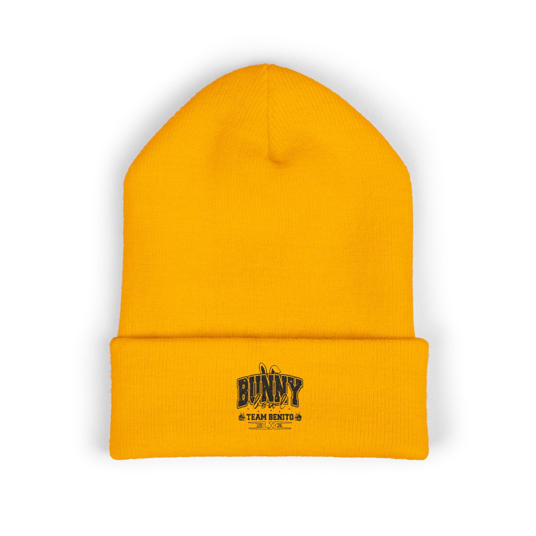 Embroidered "BUNNY" Classic Cuffed Beanie – Cozy Knit Hat