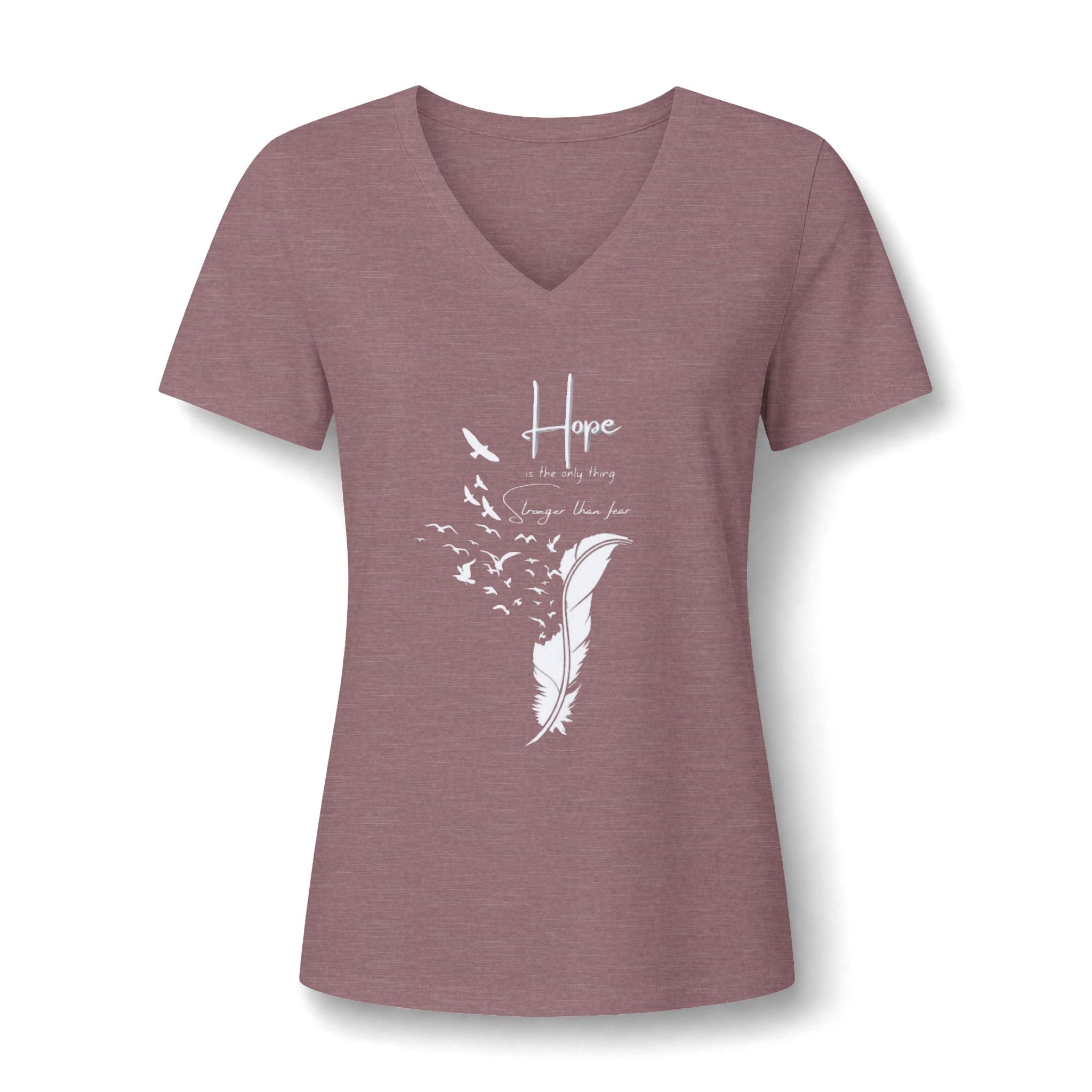 Hope Feather V-Neck Tee — Inspirational Women’s Shirt