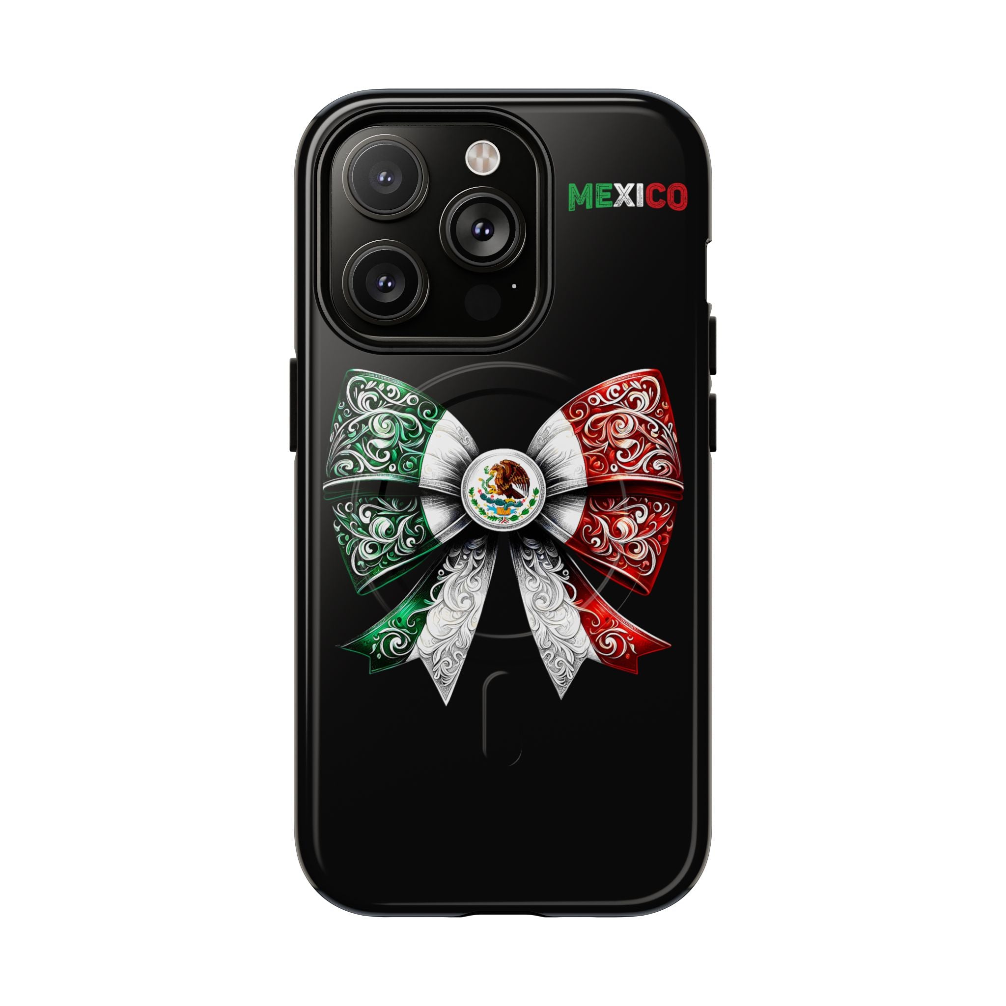 Mexican Flag Bow Tough Magnetic Phone Case — Patriotic Mexico iPhone Cover