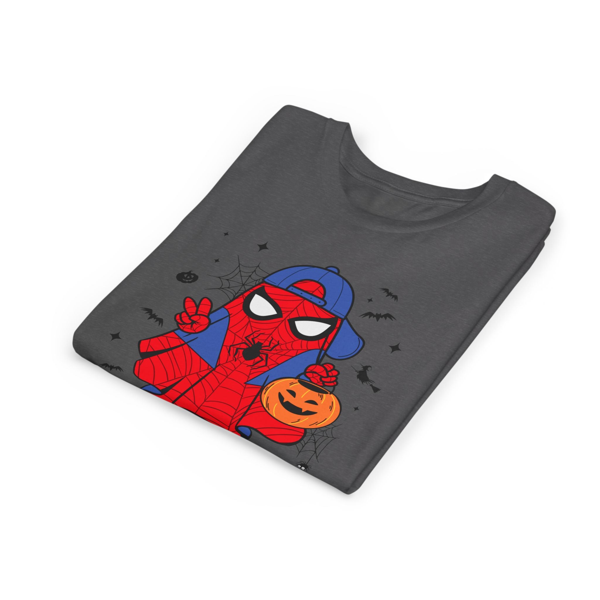 Kids Halloween Spider Superhero Tee – Cute Trick-or-Treat Pumpkin Design