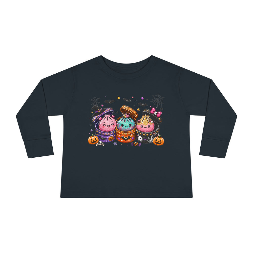 Toddler Long Sleeve Tee — Cute Halloween Cupcake Trio Costume Shirt