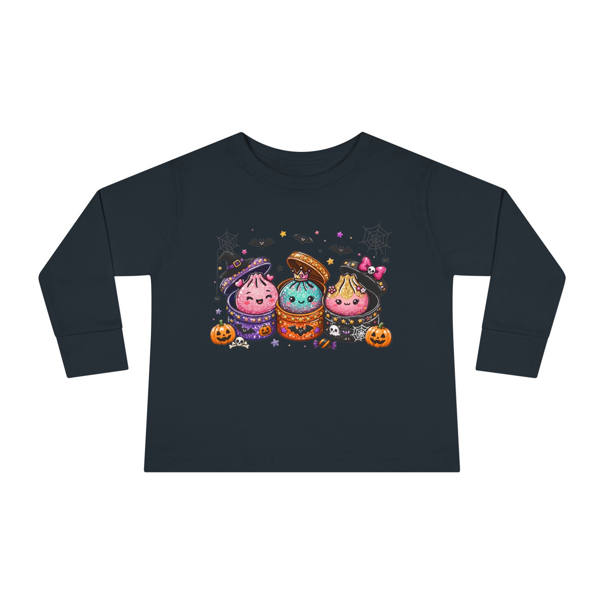Toddler Long Sleeve Tee — Cute Halloween Cupcake Trio Costume Shirt